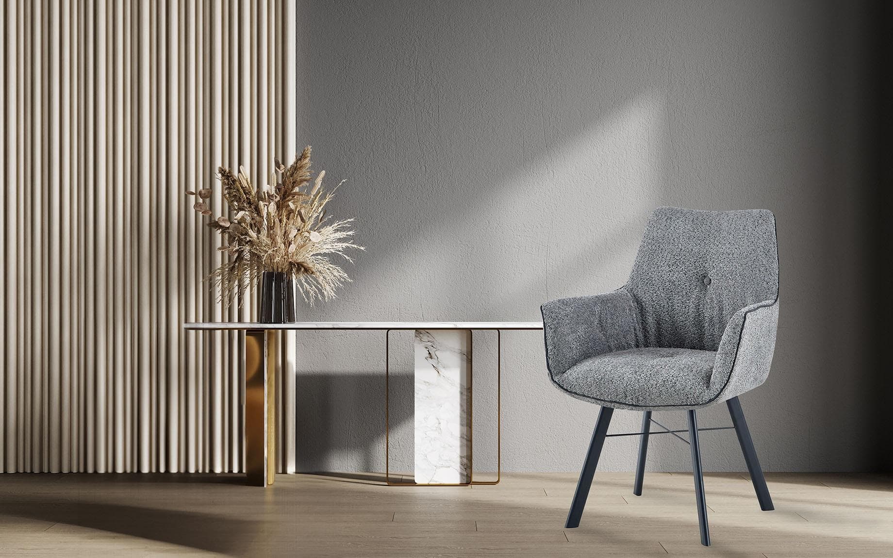 Komfortabler Armlehnstuhl mit zeitgemäßem Design