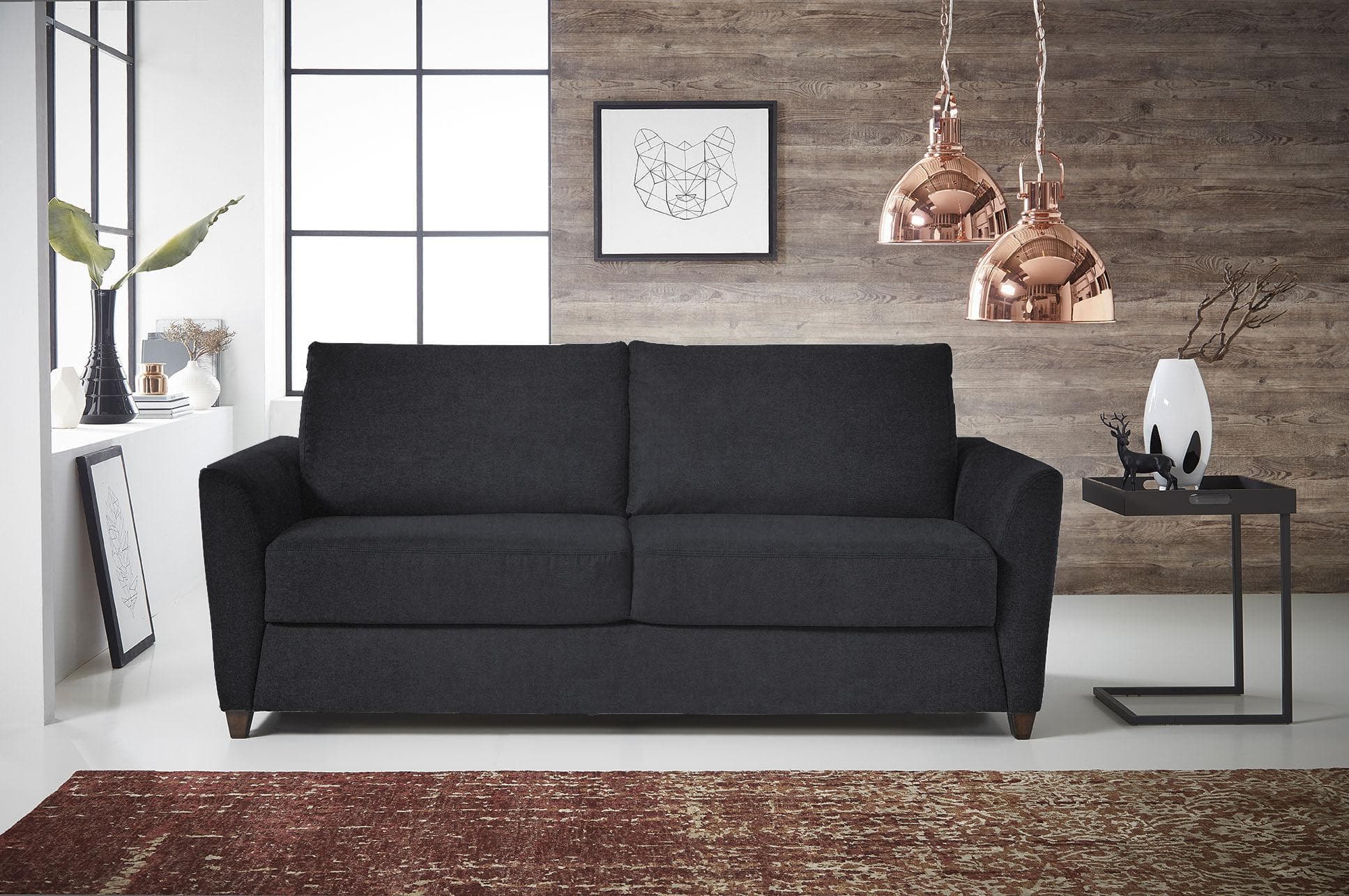 BALI Schlafsofa Dallas Grau Dauerschläfer mit Ergoflex