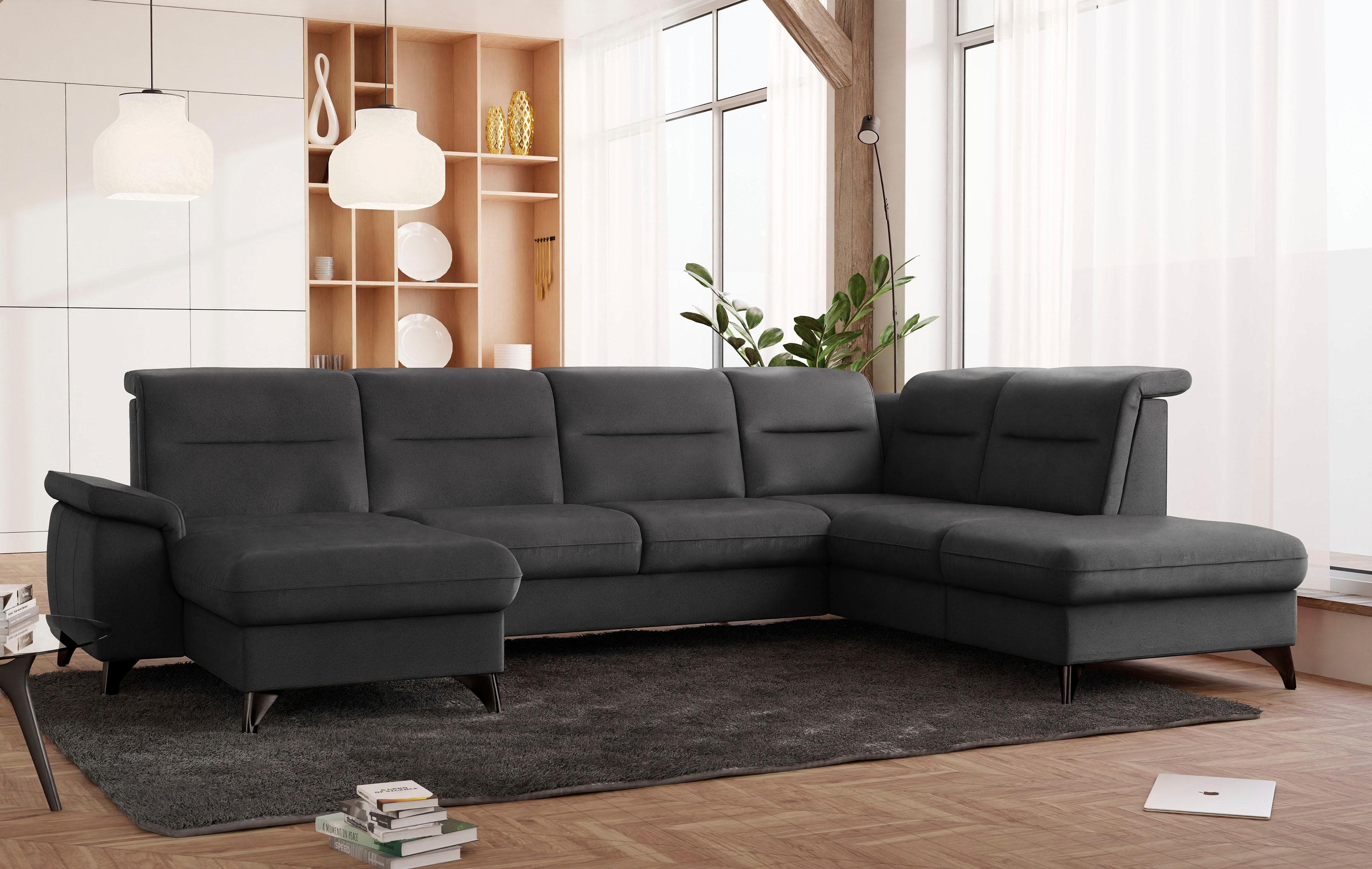 SIT & MORE Wohnlandschaft Astoria U-Form Anthrazit