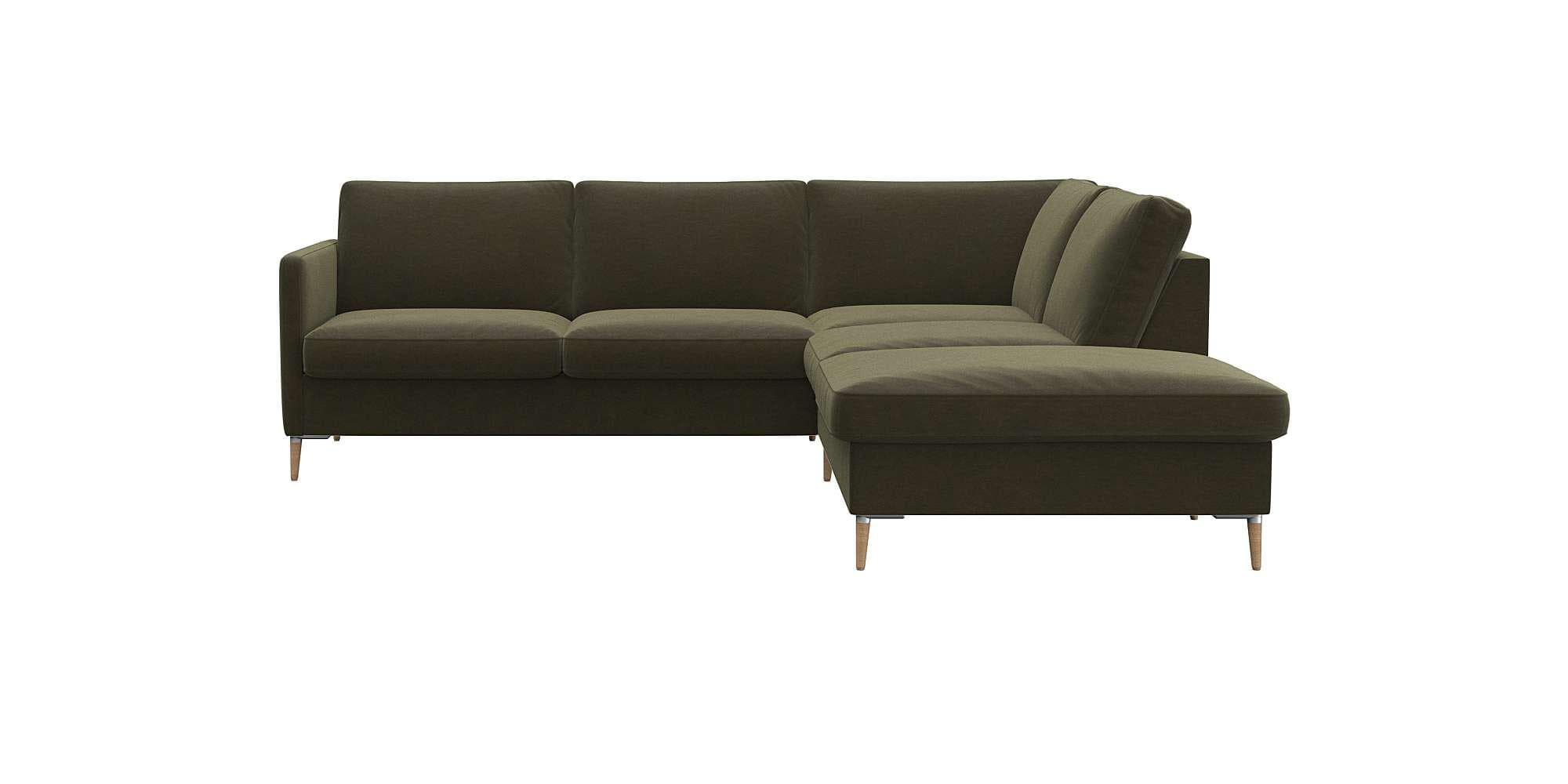 Flexlux Ecksofa Fiore L-Form Grün mit Stauraum