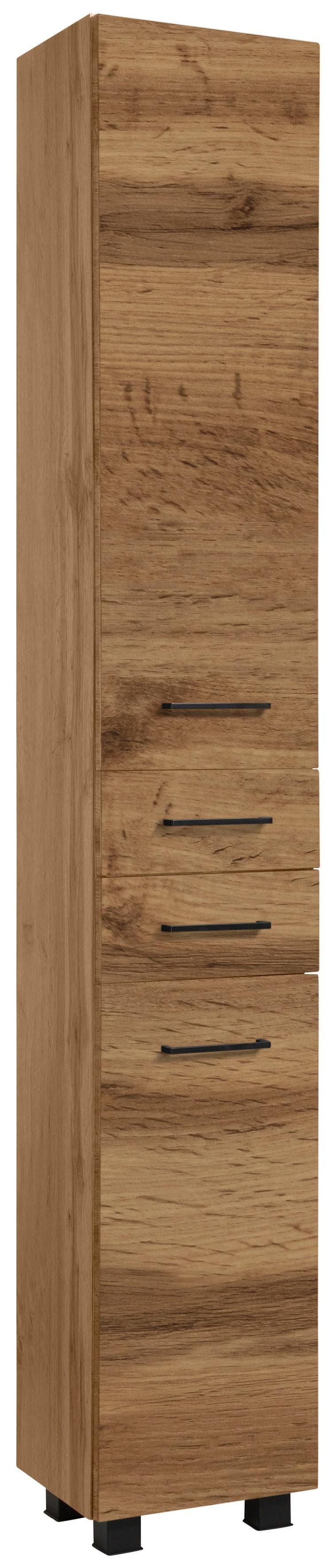WELLTIME Hochschrank Trento Braun 30cm Breite Viel Stauraum