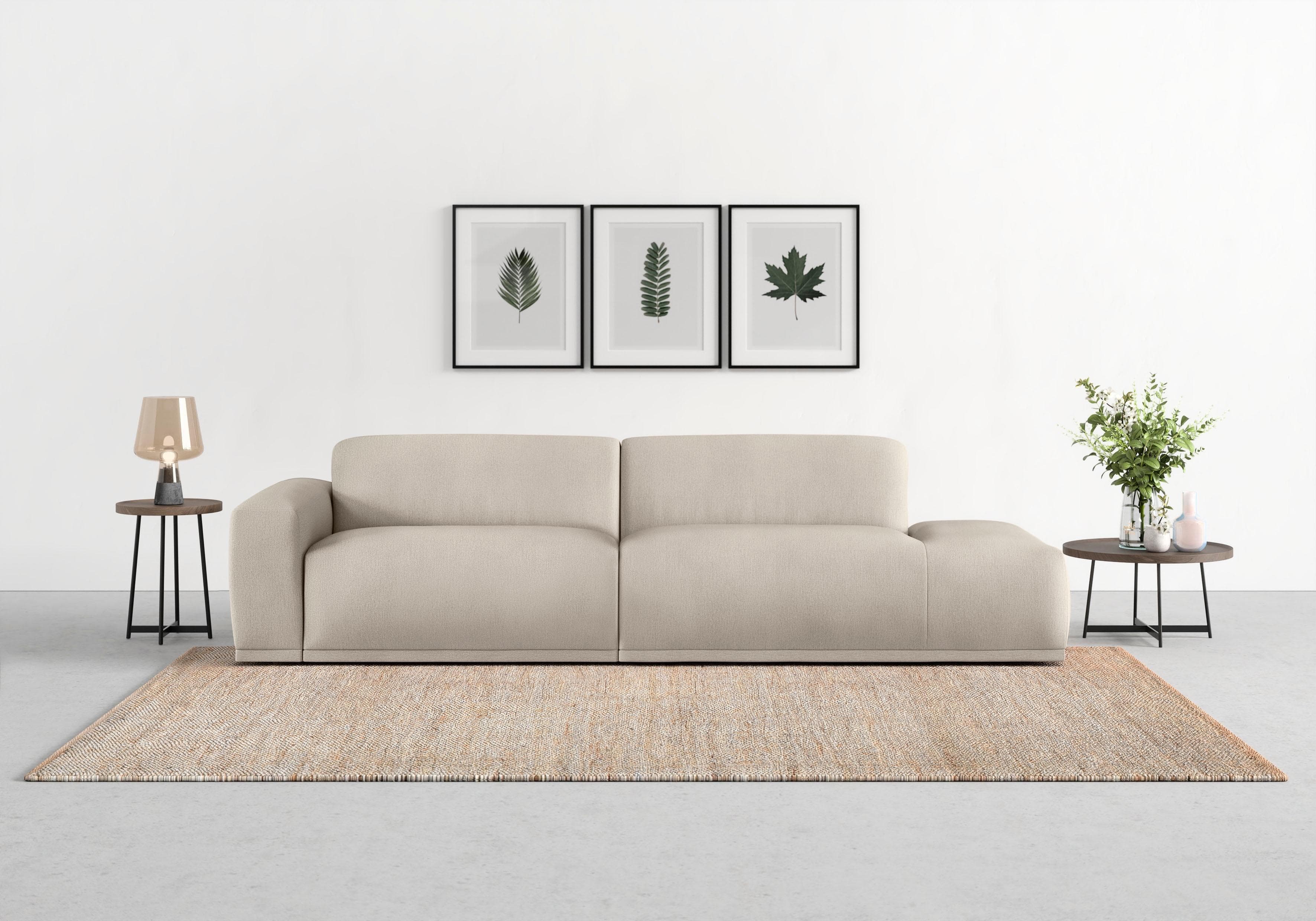 Trendmanufaktur Braga Big-Sofa Grau mit Recamiere und Kaltschaum
