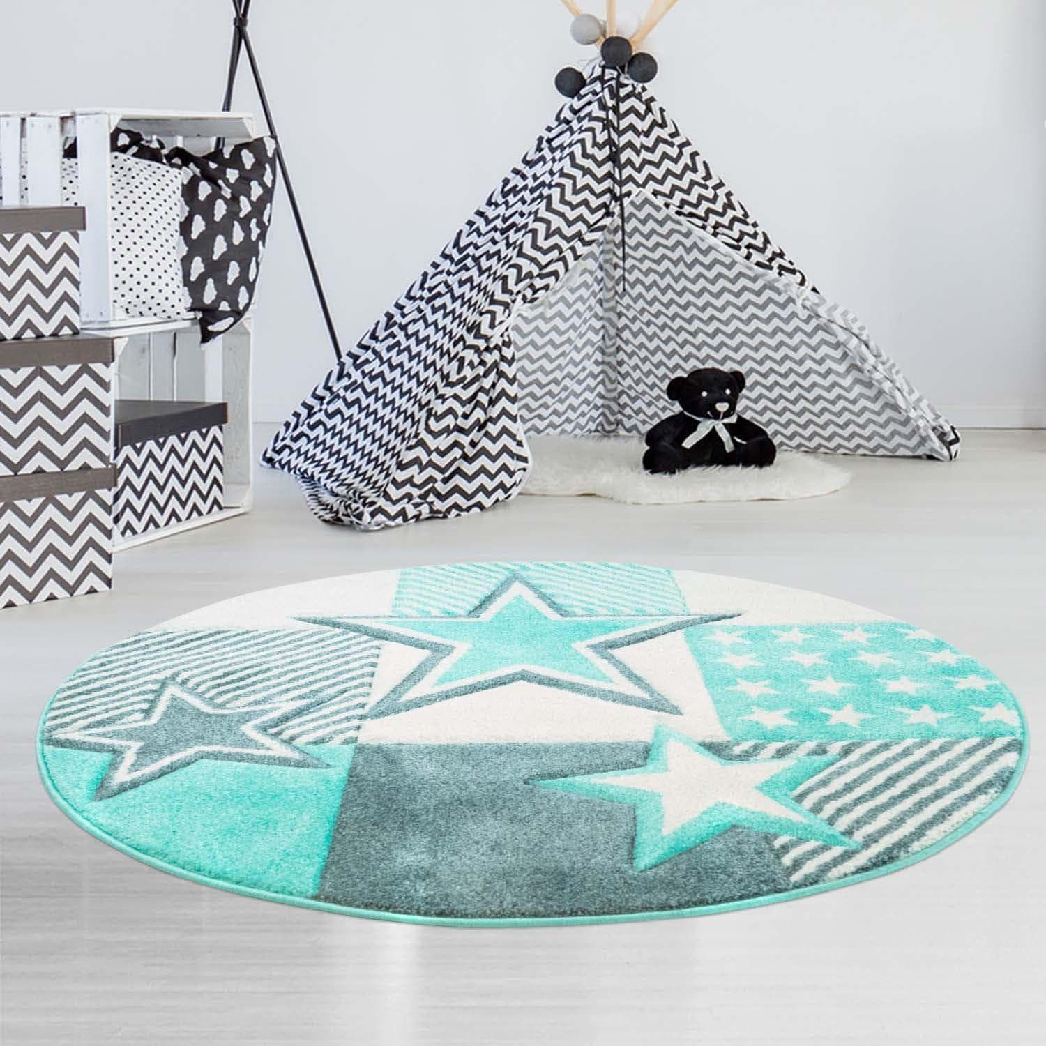CARPET CITY Kinderteppich Bueno Kids 1451 Mint Stern