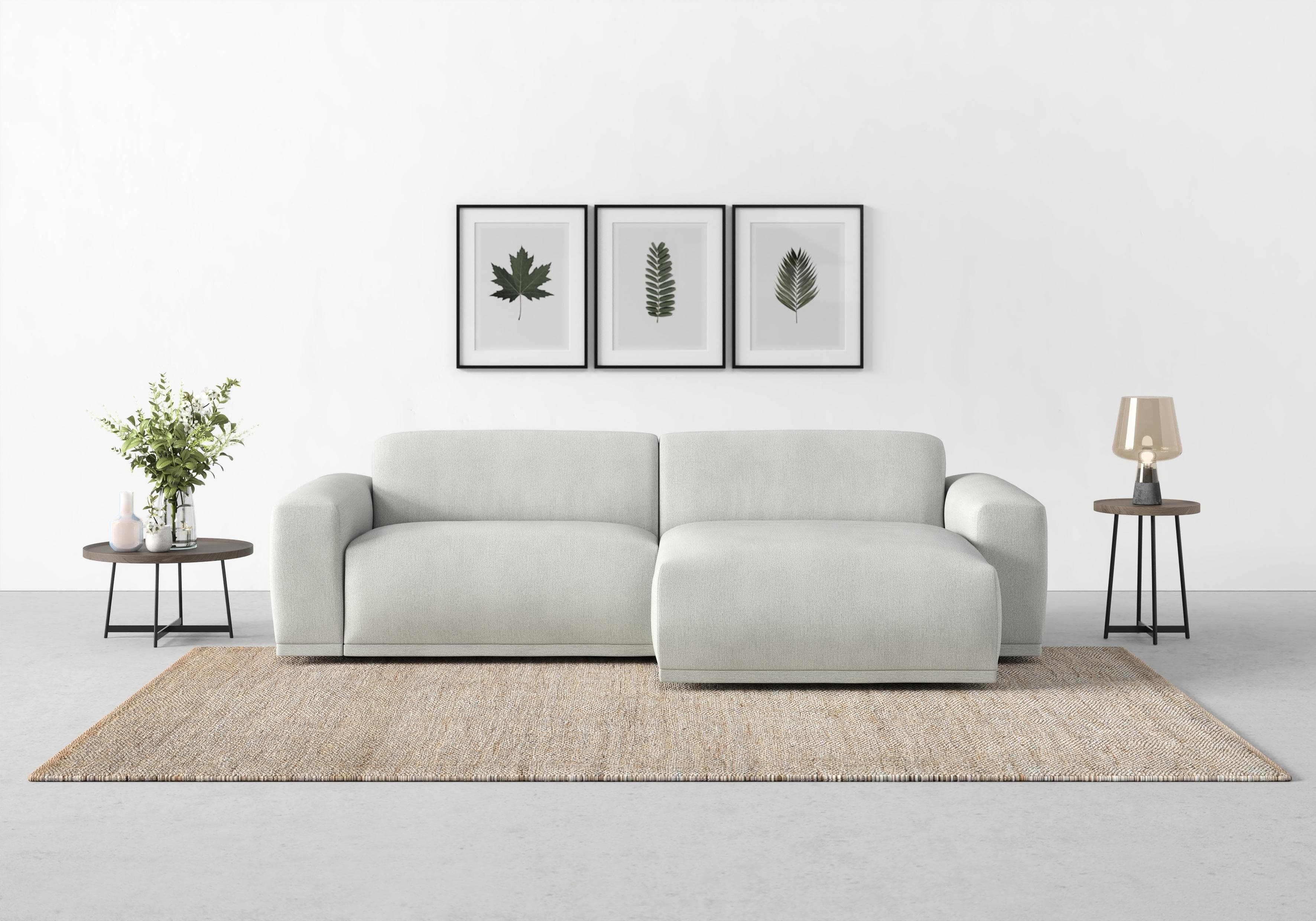 Ecksofa TRENDMANUFAKTUR Braga L-Form Silber Modernes Sofa