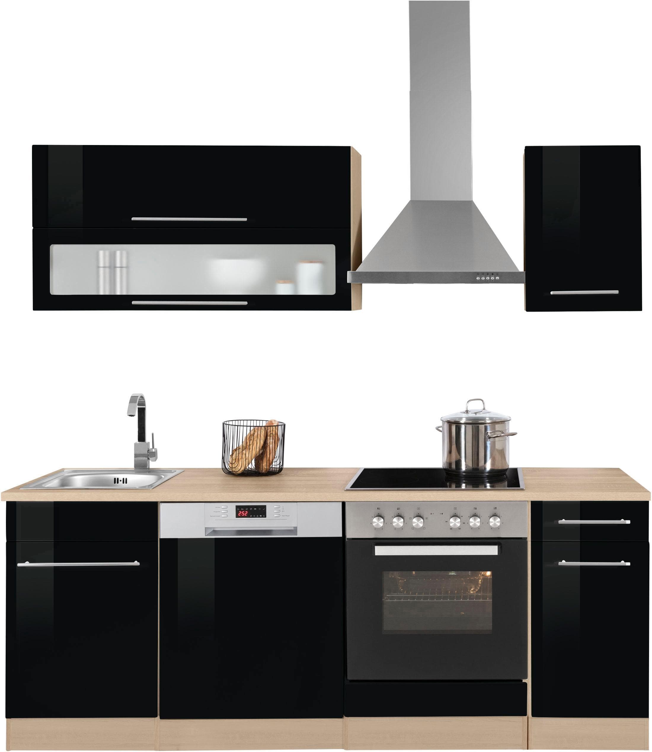 KOCHSTATION Küchenzeile KS-Eton, ohne E-Geräte, Breite 210 cm