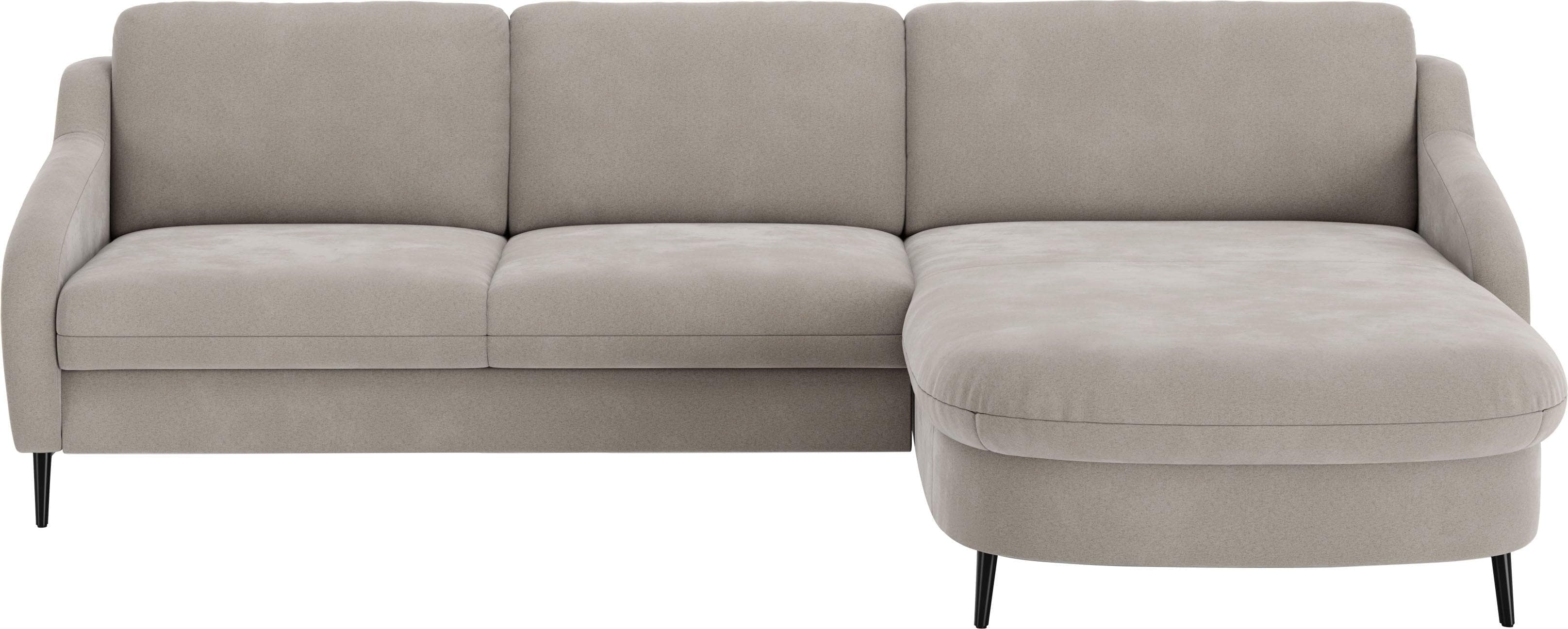 Ecksofa in L-Form mit Recamiere rechts, grau (anthrazit)