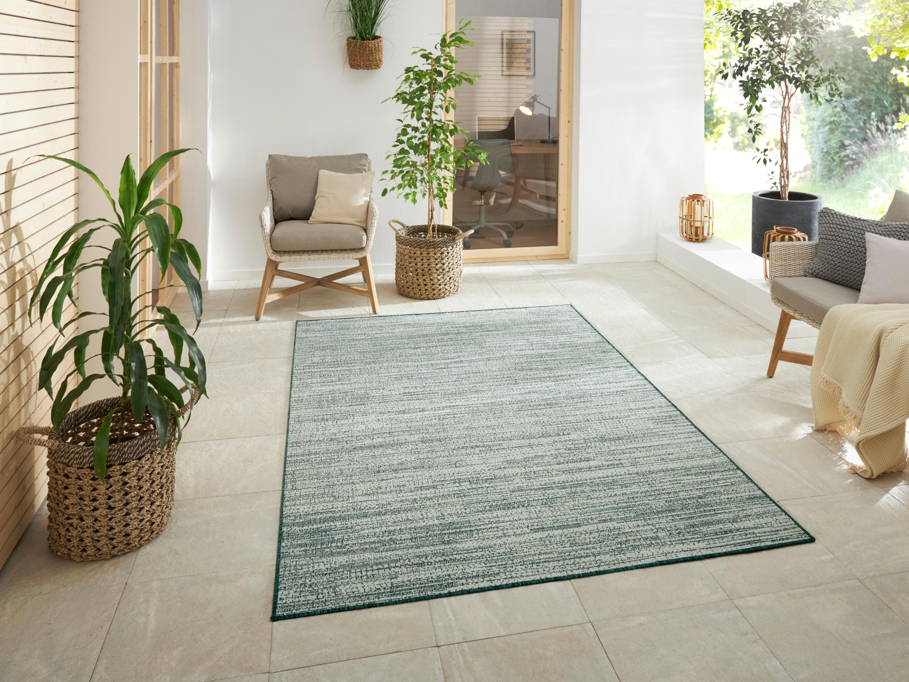 Läufer ELLE DECORATION Mèlange Grün Wendeteppich In- & Outdoor