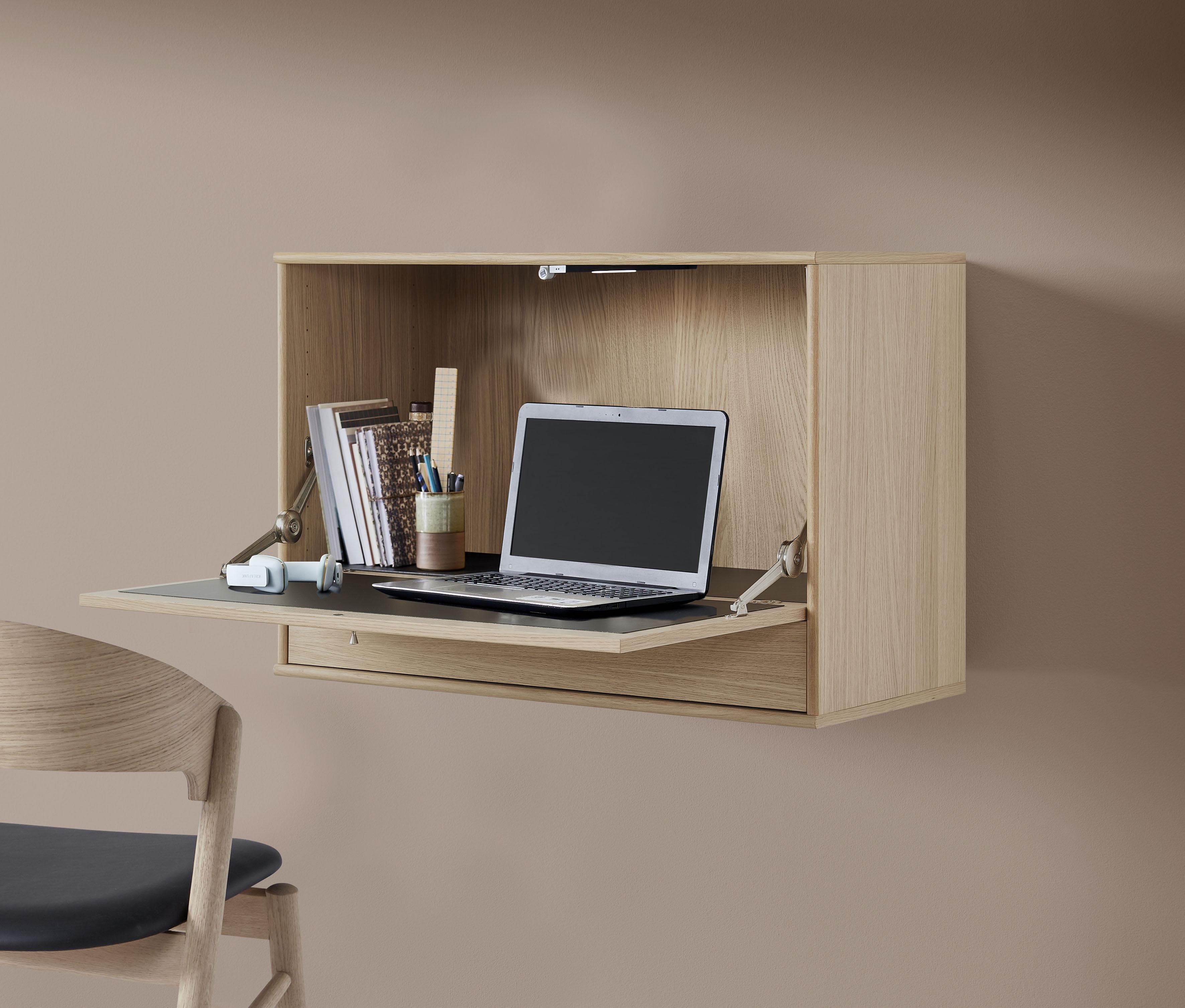 Hammel Furniture Mistral Bürotisch Weiß Eiche LED Spot
