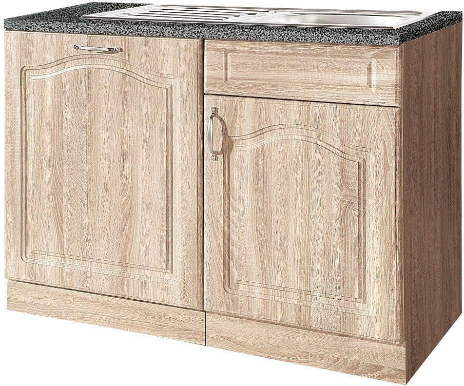 Wiho Küchen Spülenschrank Linz Landhaus Eiche Grau