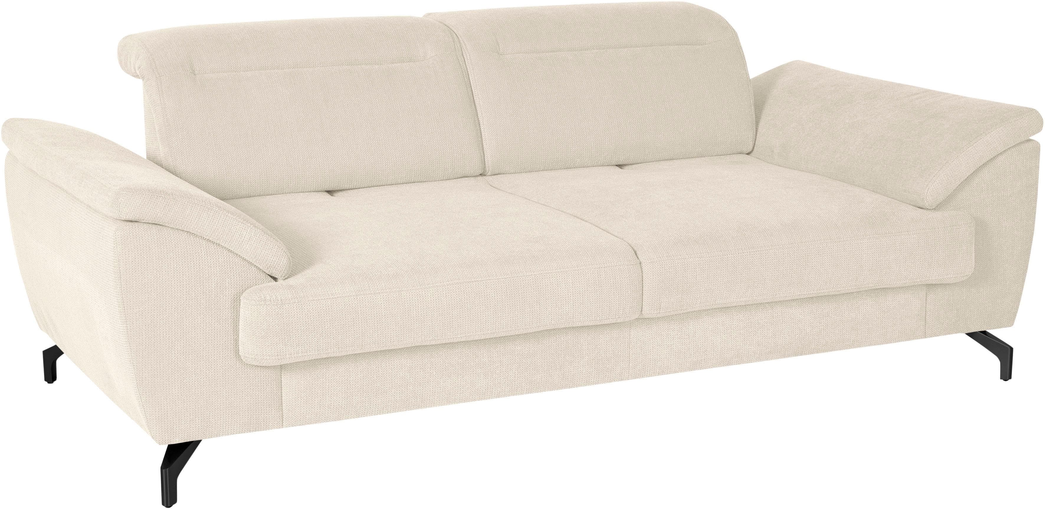 SIT & MORE Percy 2,5-Sitzer Sofa Creme mit Sitztiefenverstellung