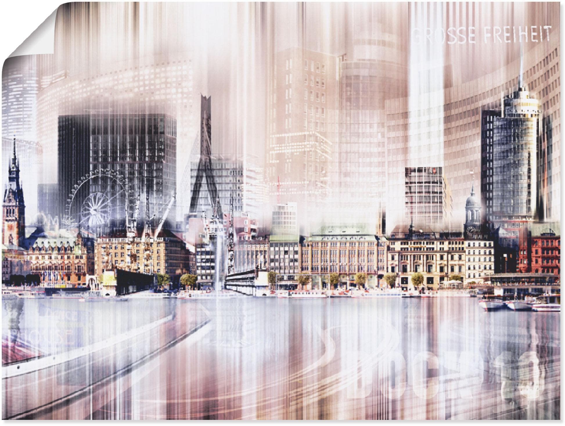 Artland Poster Hamburg Skyline Abstrakte Collage II