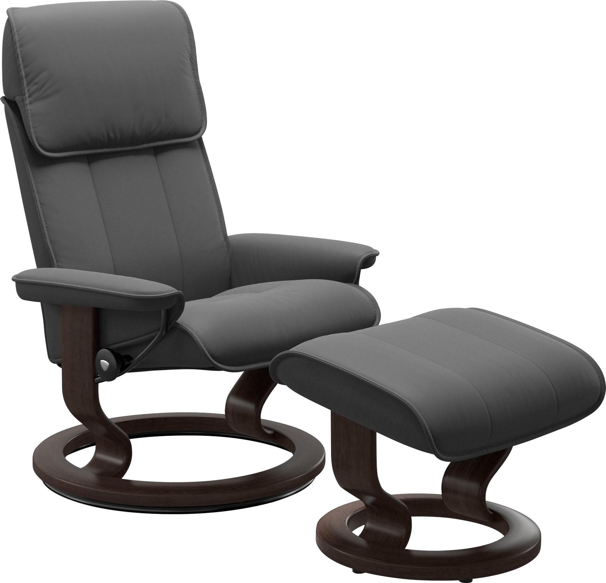 STRESSLESS Admiral Relaxsessel Grau Leder Classic Base