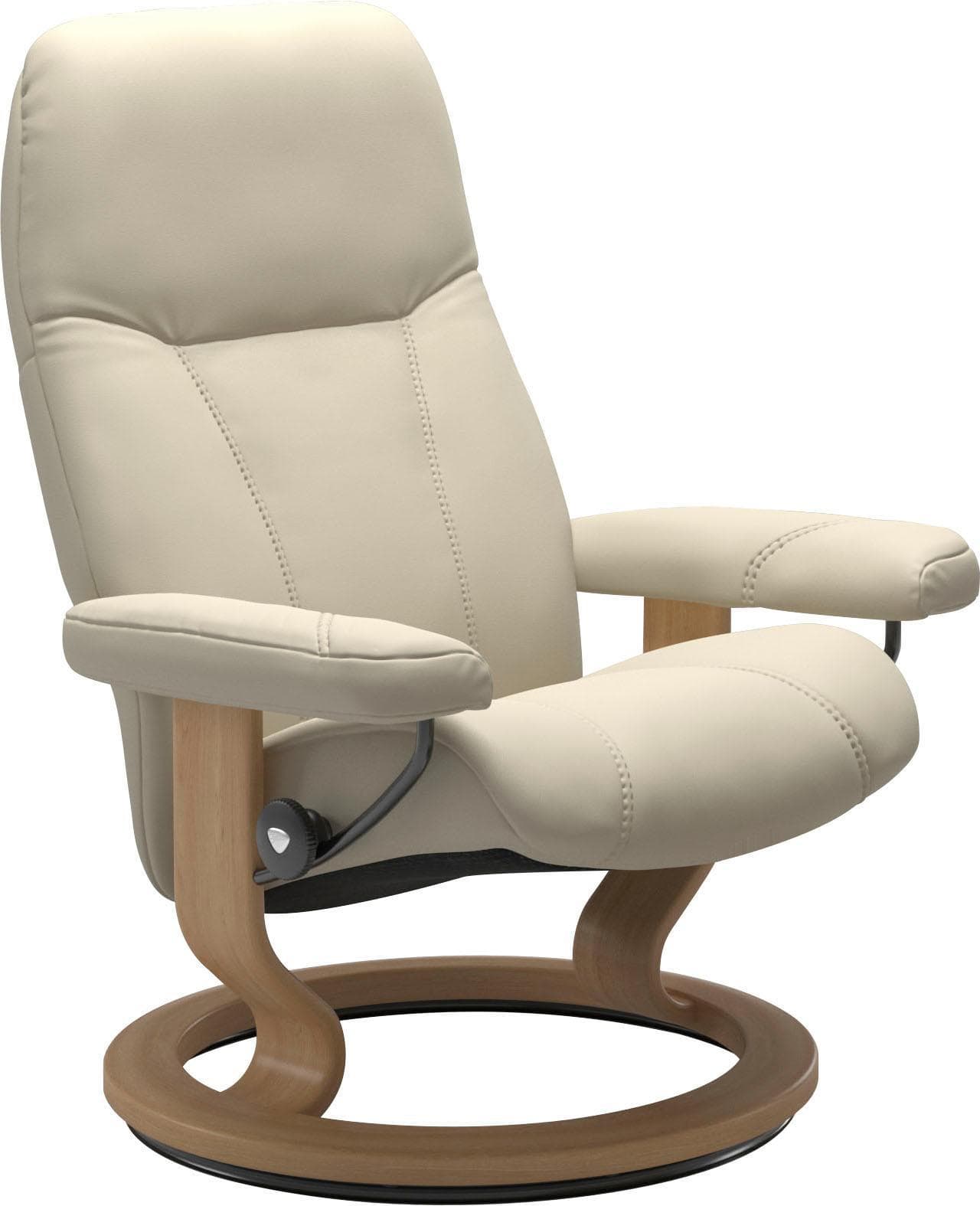 STRESSLESS Consul Relaxsessel Beige Leder Classic Base Eiche