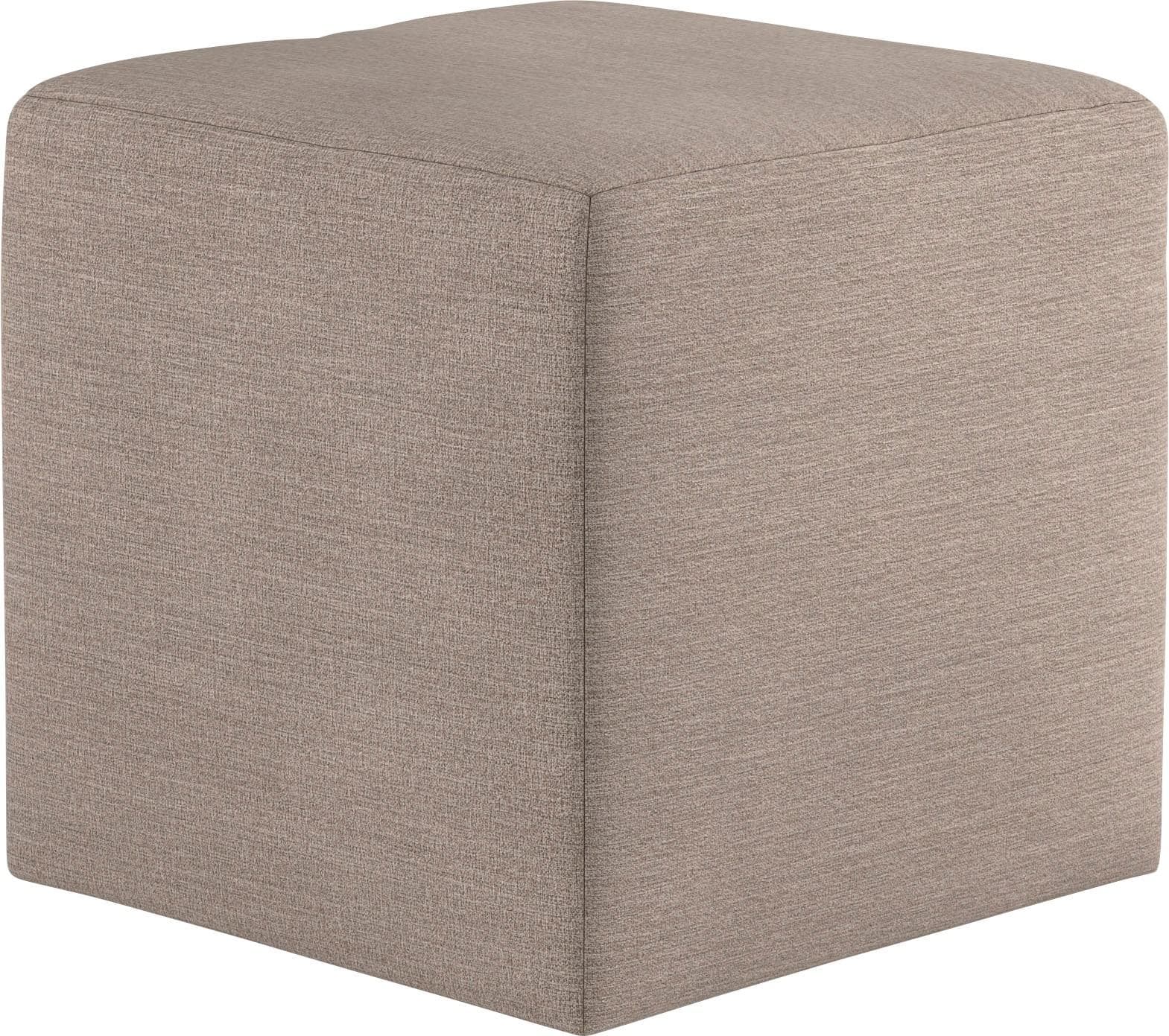 COTTA Hocker Cuby Sitzwürfel Beige Polyester Leinenoptik