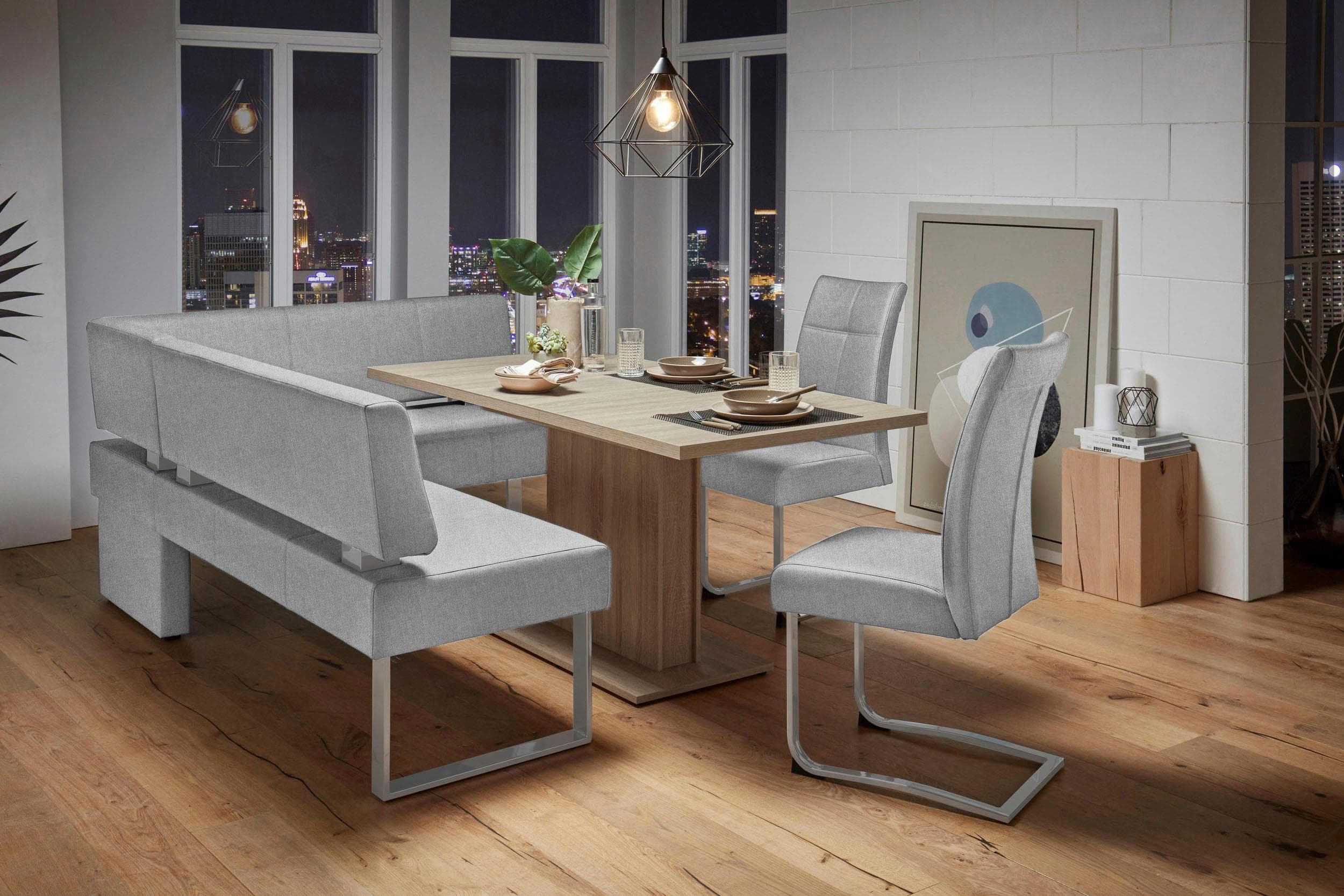 OTTO HOME Eckbank Rab hellgrau/silber mit gepolstertem Bezug
