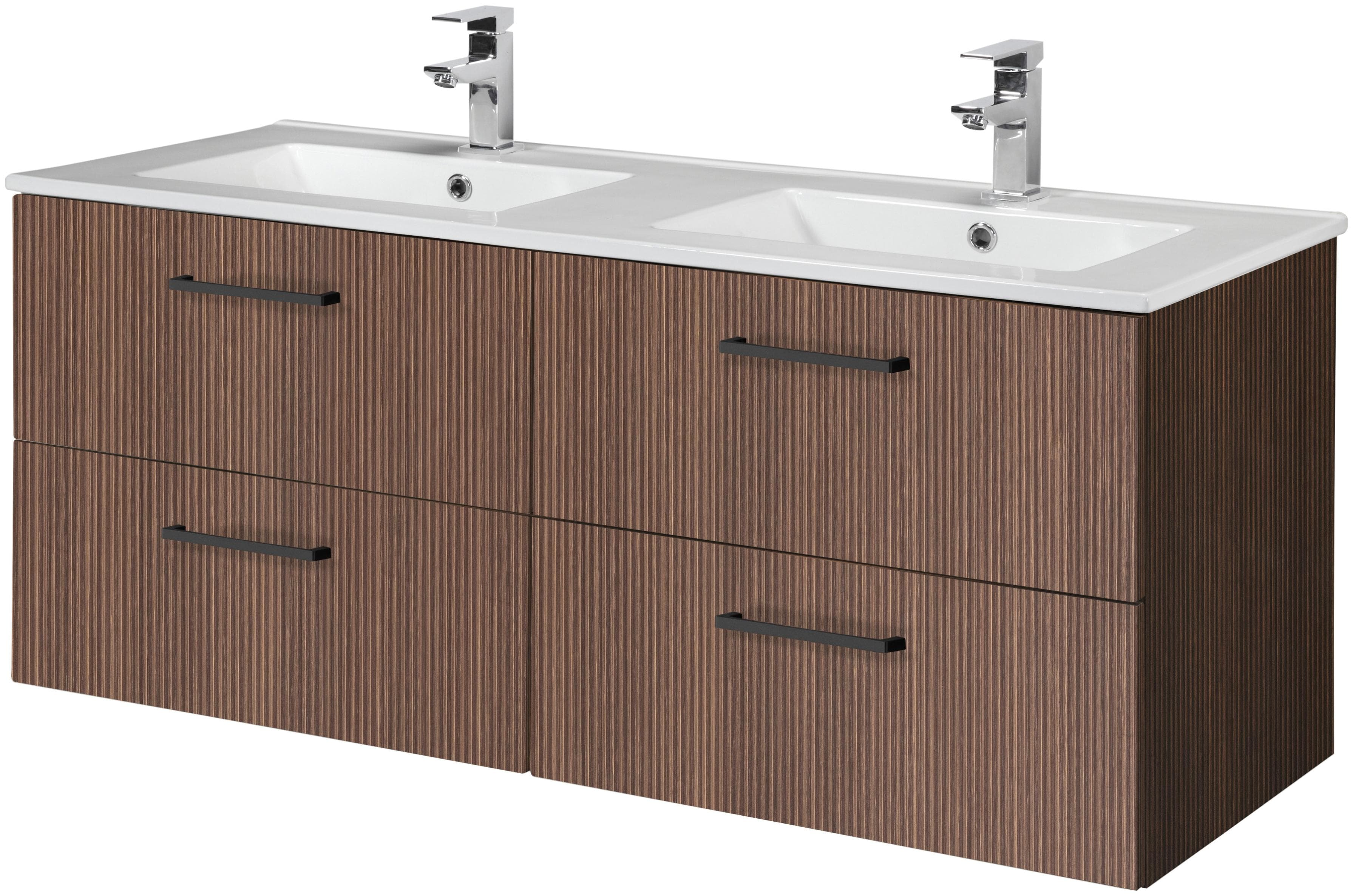 WELLTIME Trento Doppelwaschtisch Cannello-Eiche 120cm