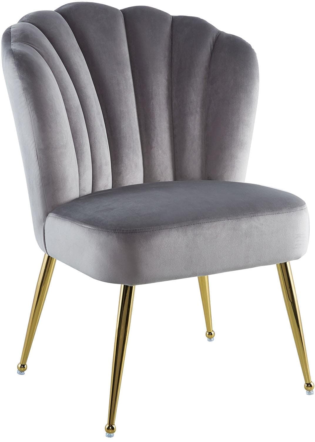 KAYOOM Polsterstuhl Lalie 125 Grau Samt Retro-Stil