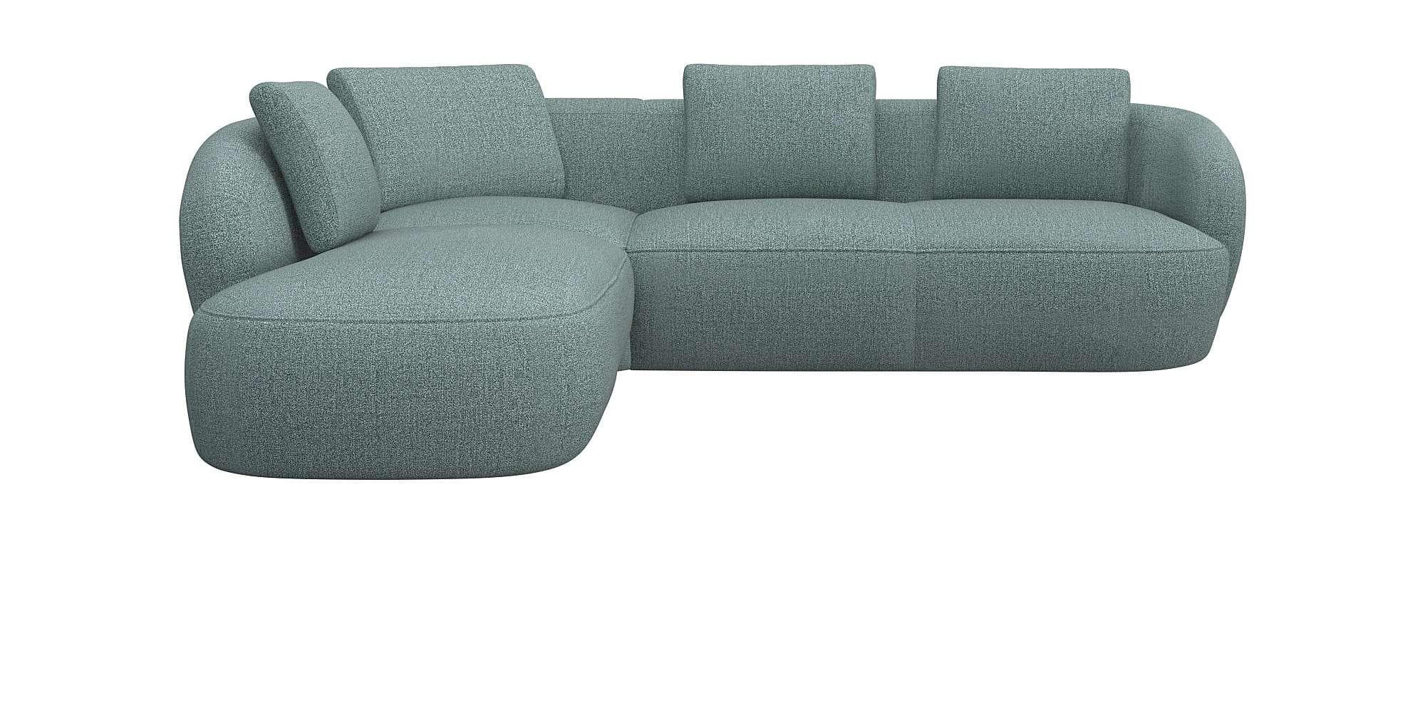 FLEXLUX Ecksofa Torino Sky Blue L-Form mit Ottomane