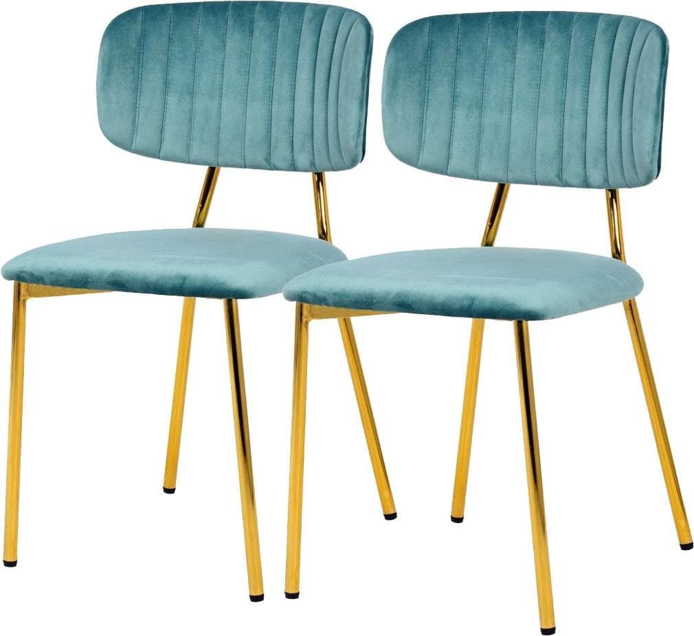 KAYOOM Polsterstuhl Giselle 125 2er-Set Grün Gold Samt