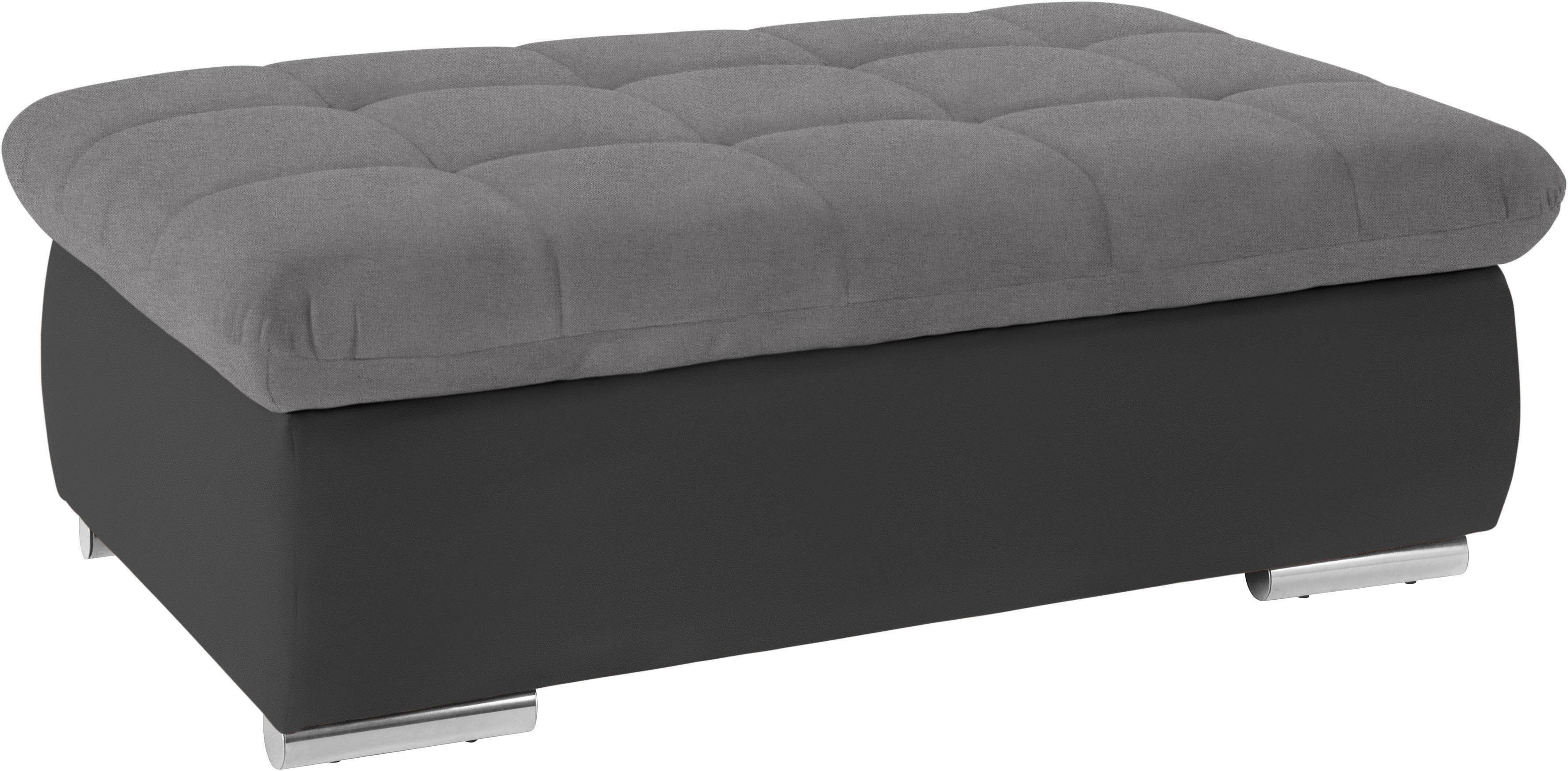 DOMO COLLECTION Hocker Mona Schwarz Grau mit Stauraumfach