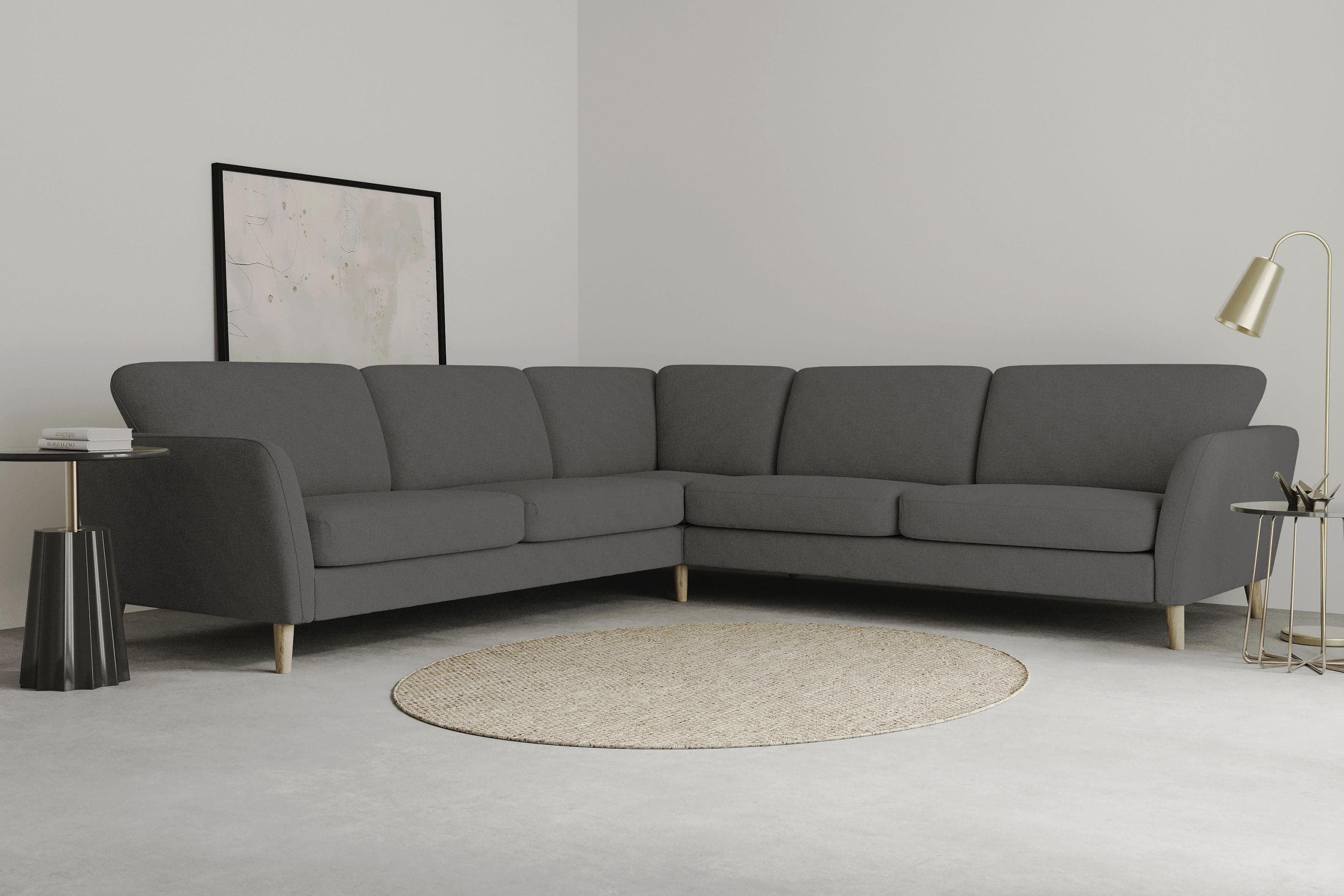 Home Affaire Ecksofa MARSEILLE L-Form Dunkelgrau Landhausstil