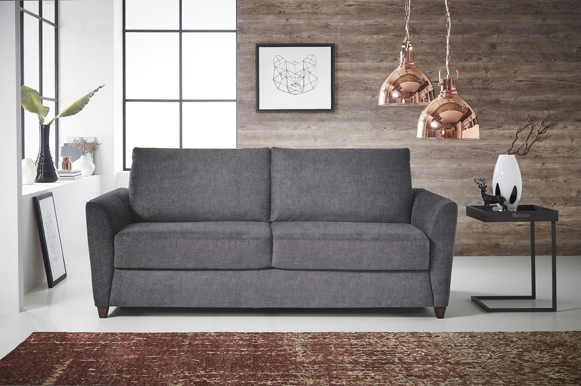 Schlafsofa BALI Dallas Hellgrau mit Ergoflex-Unterfederung