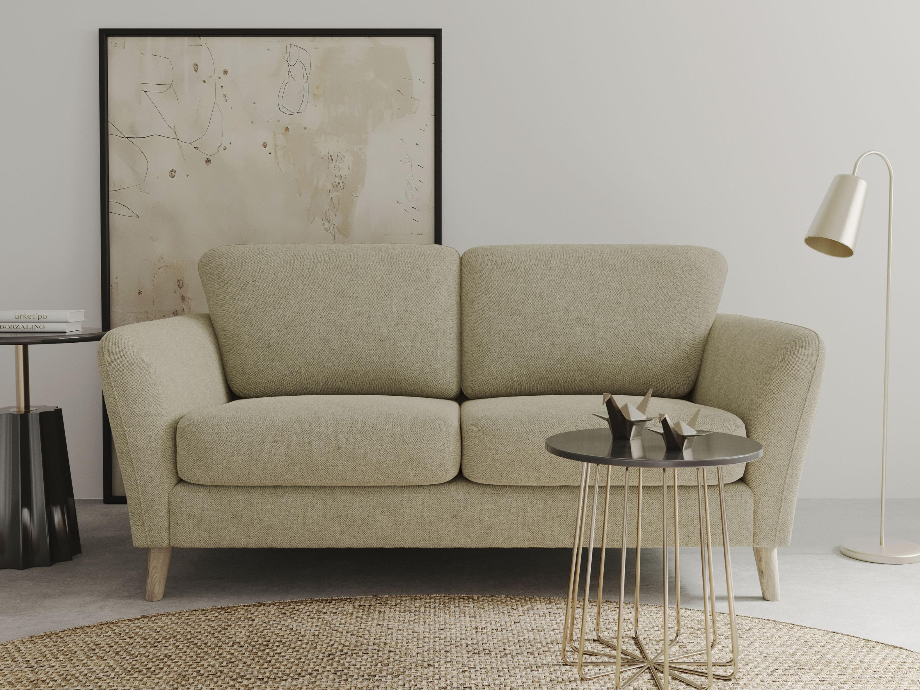 HOME AFFAIRE Marseille Kompaktsofa 2-Sitzer Braun Landhausstil
