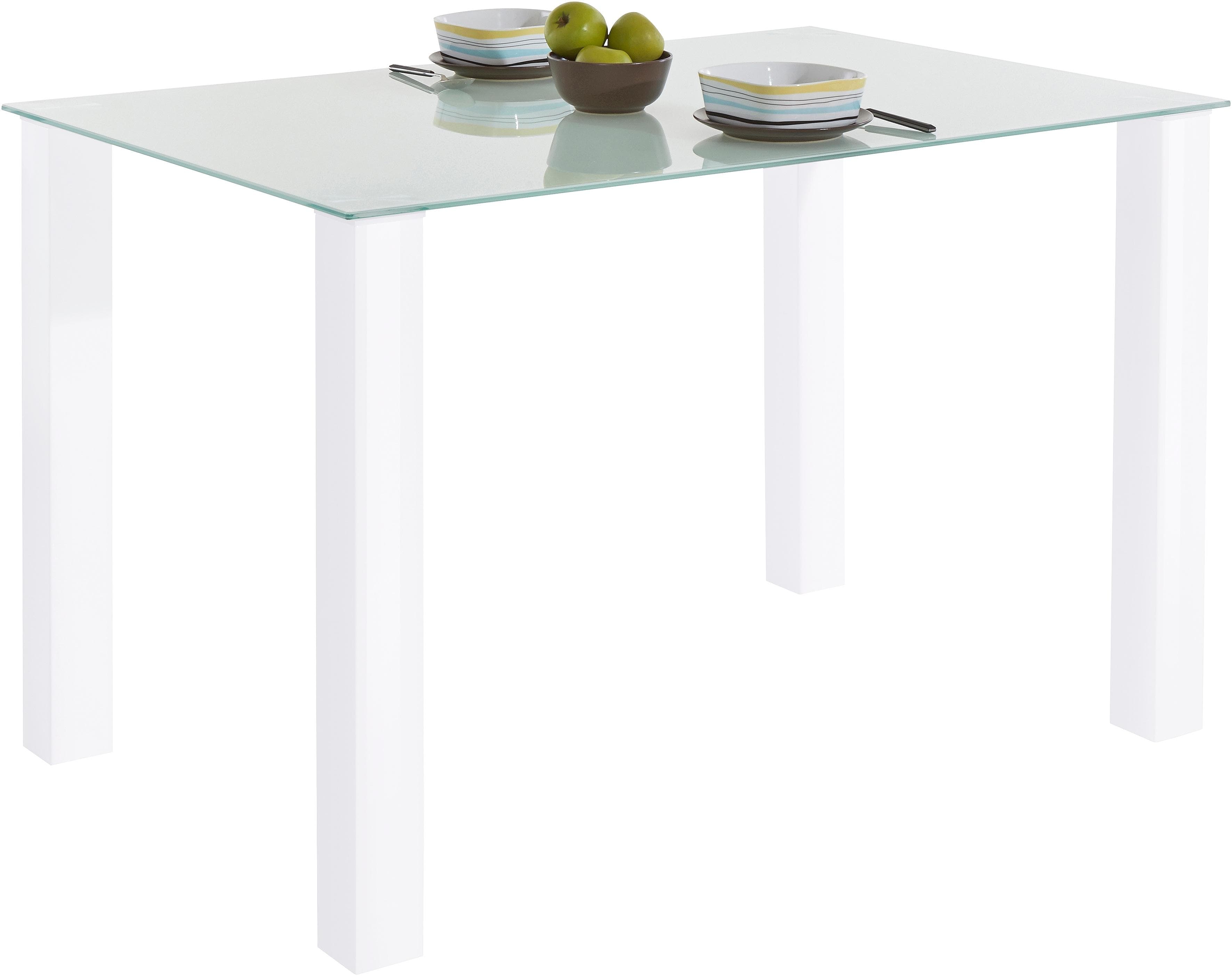 OTTO HOME Esstisch Weiß Glas MDF Rechteckig