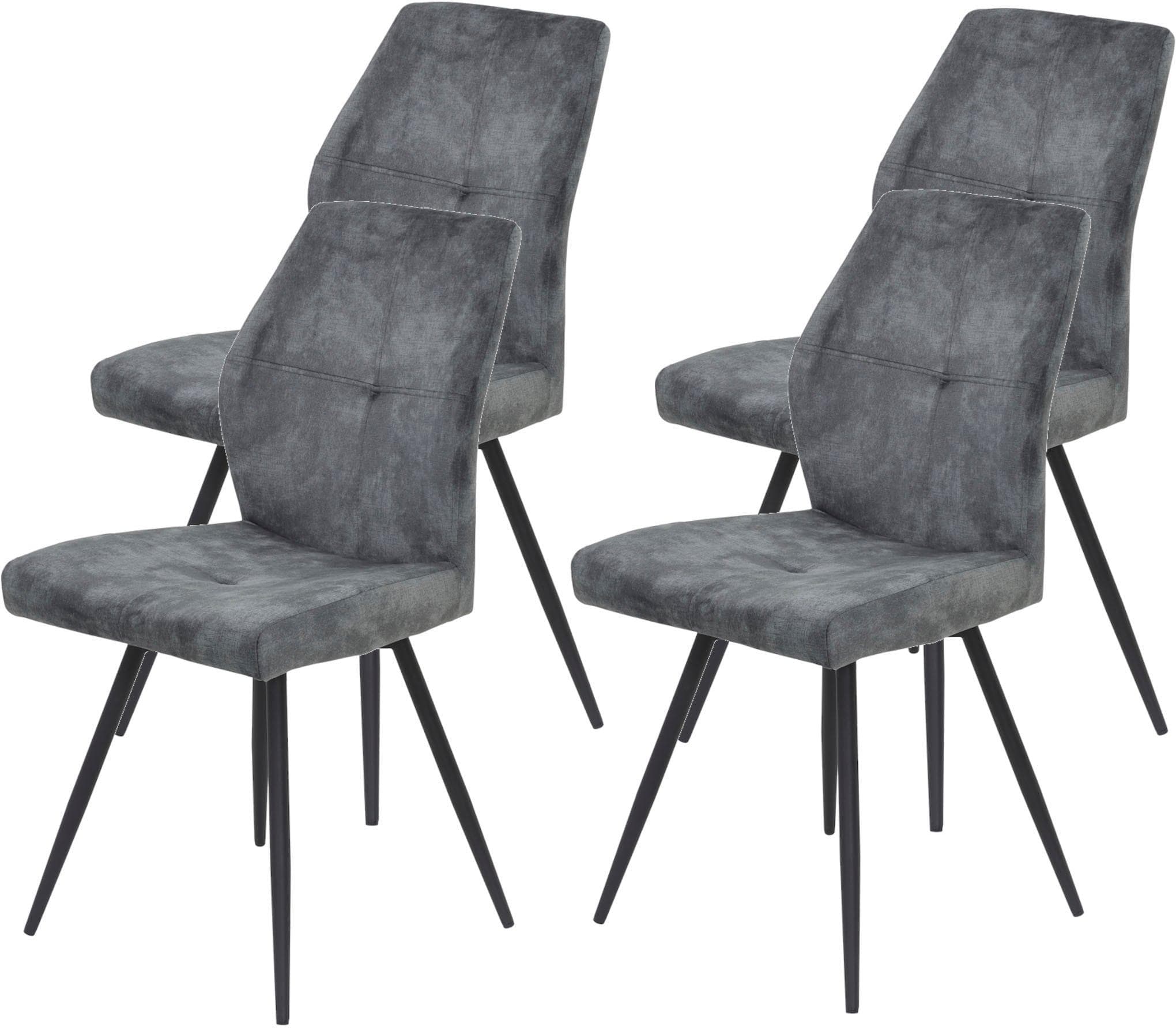 HELA ALLY 4-Fußstuhl Vintage Anthrazit/Schwarz mit Drehfunktion