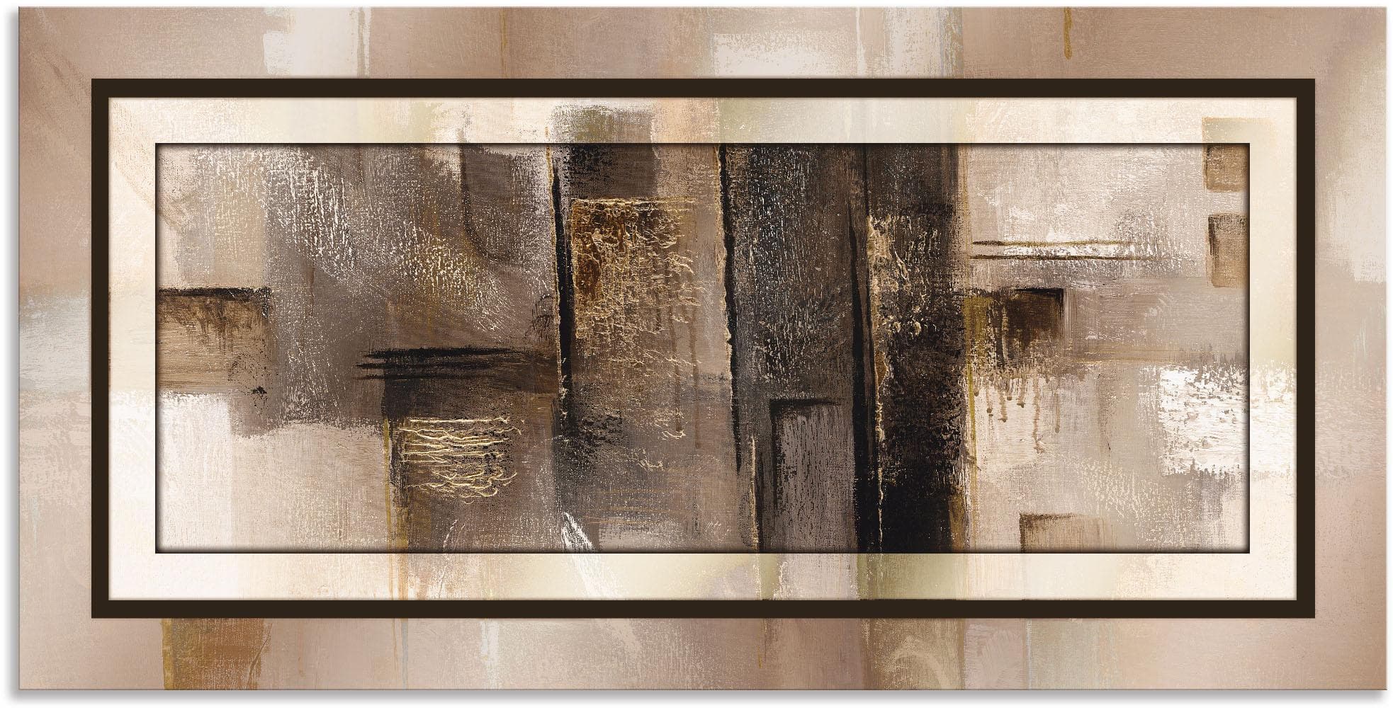 Wandbild ARTLAND Quadrate Abstrakt 1 Goldfarben