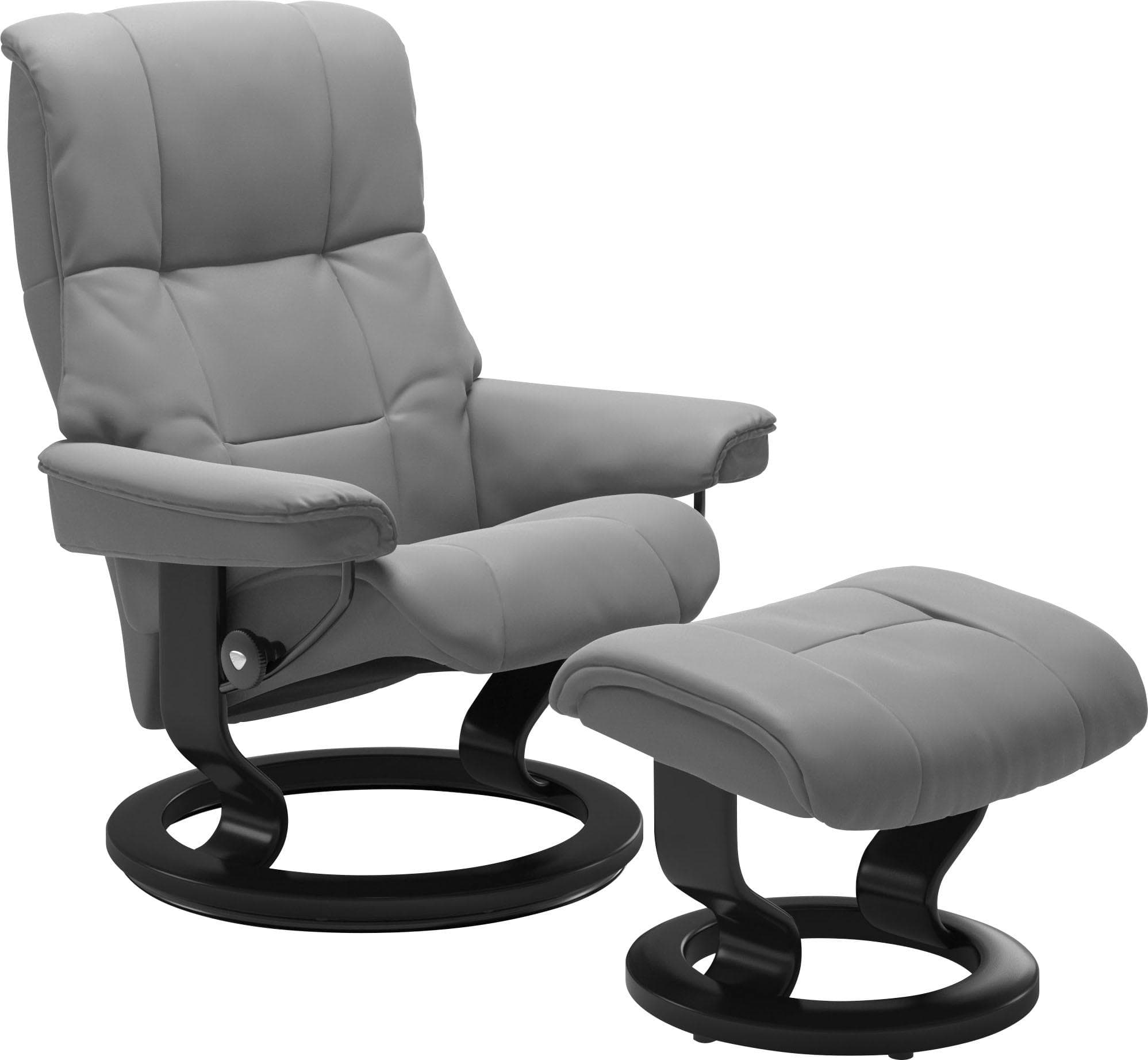 Fußhocker STRESSLESS Mayfair Grau Leder BATICK Classic Base