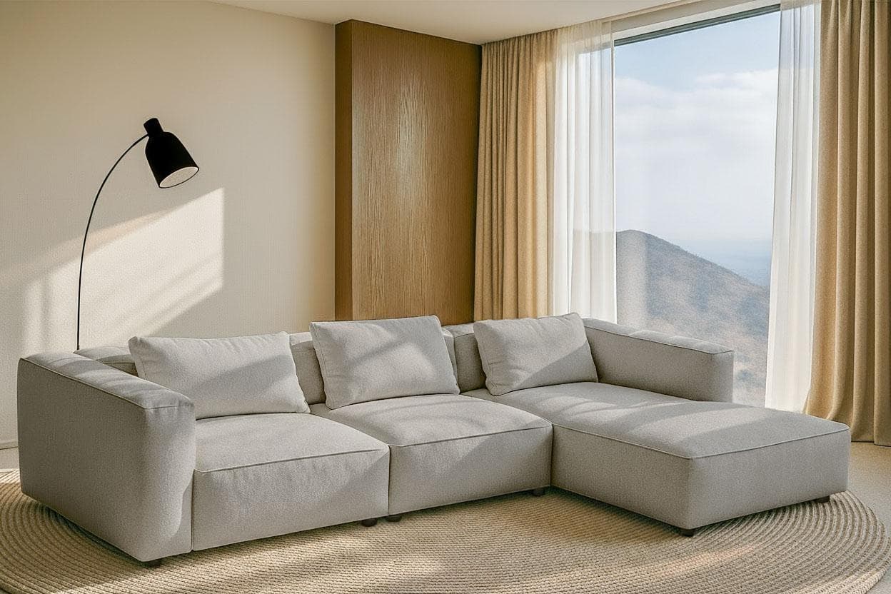 HOME AFFAIRE Ecksofa Tvinnet Beige Recamiere rechts