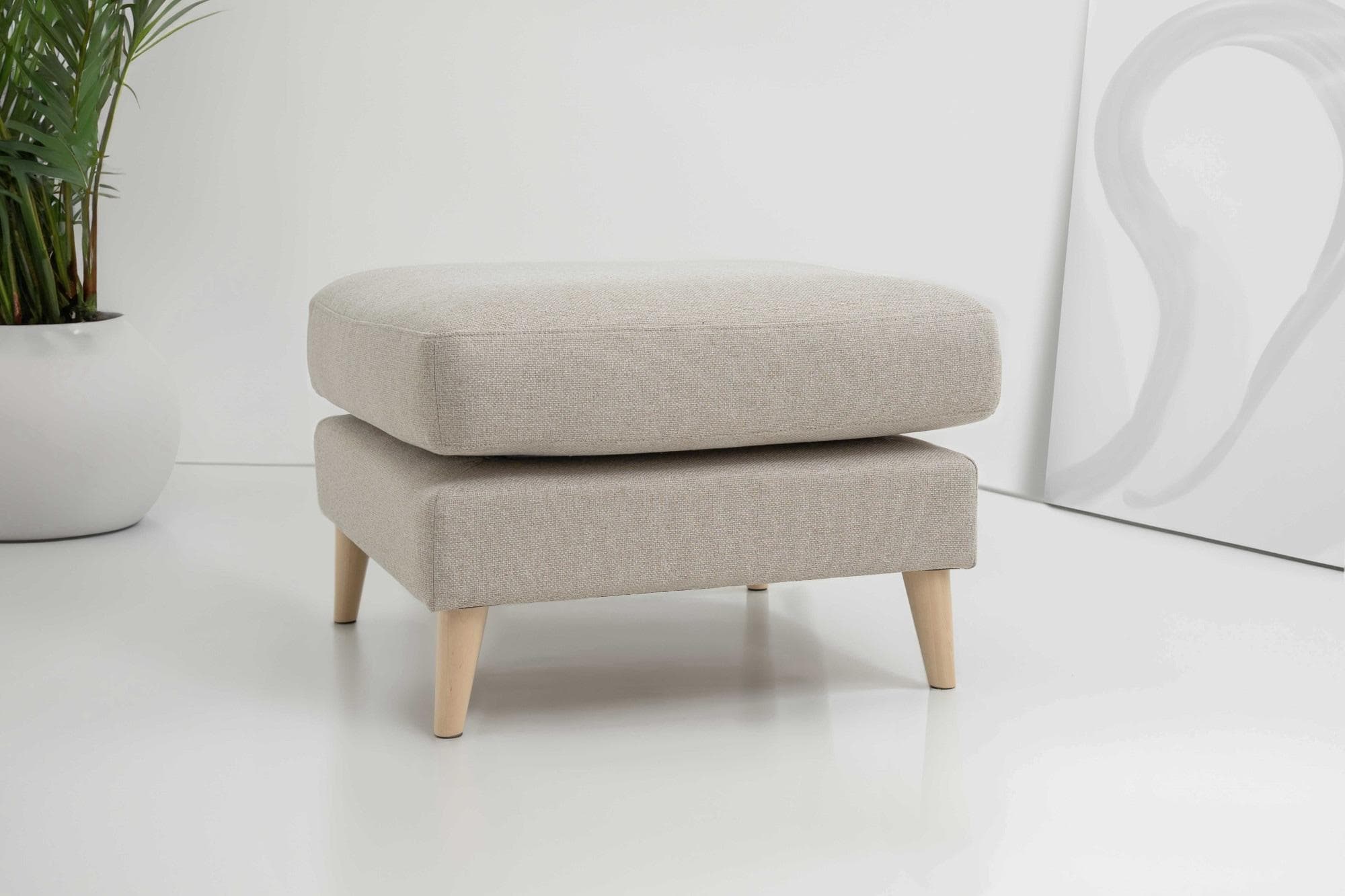 Home Affaire Polsterhocker Marseille Beige Massivholzbeine
