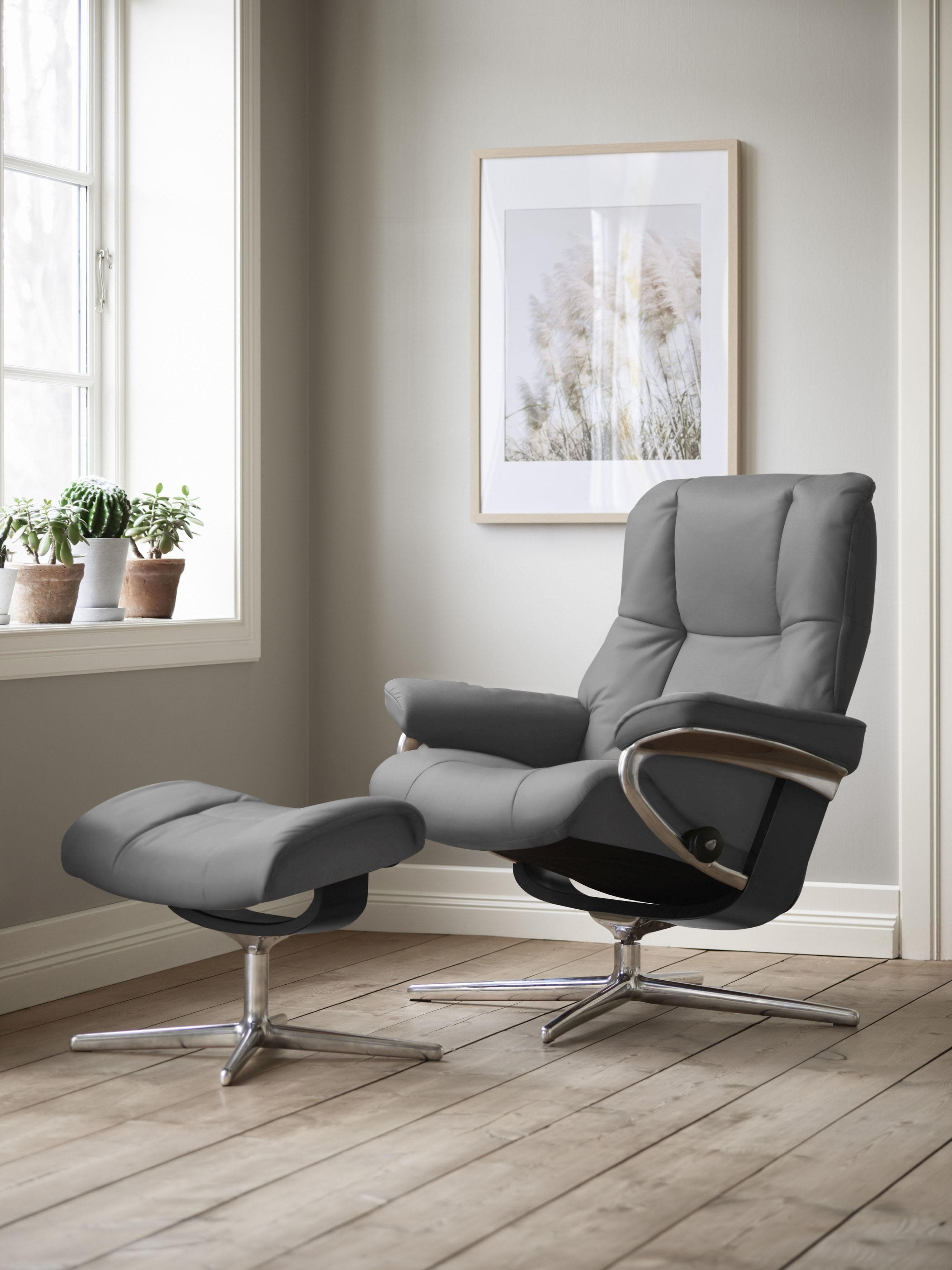 STRESSLESS Mayfair Relaxsessel Grau Microfaser Cross Base