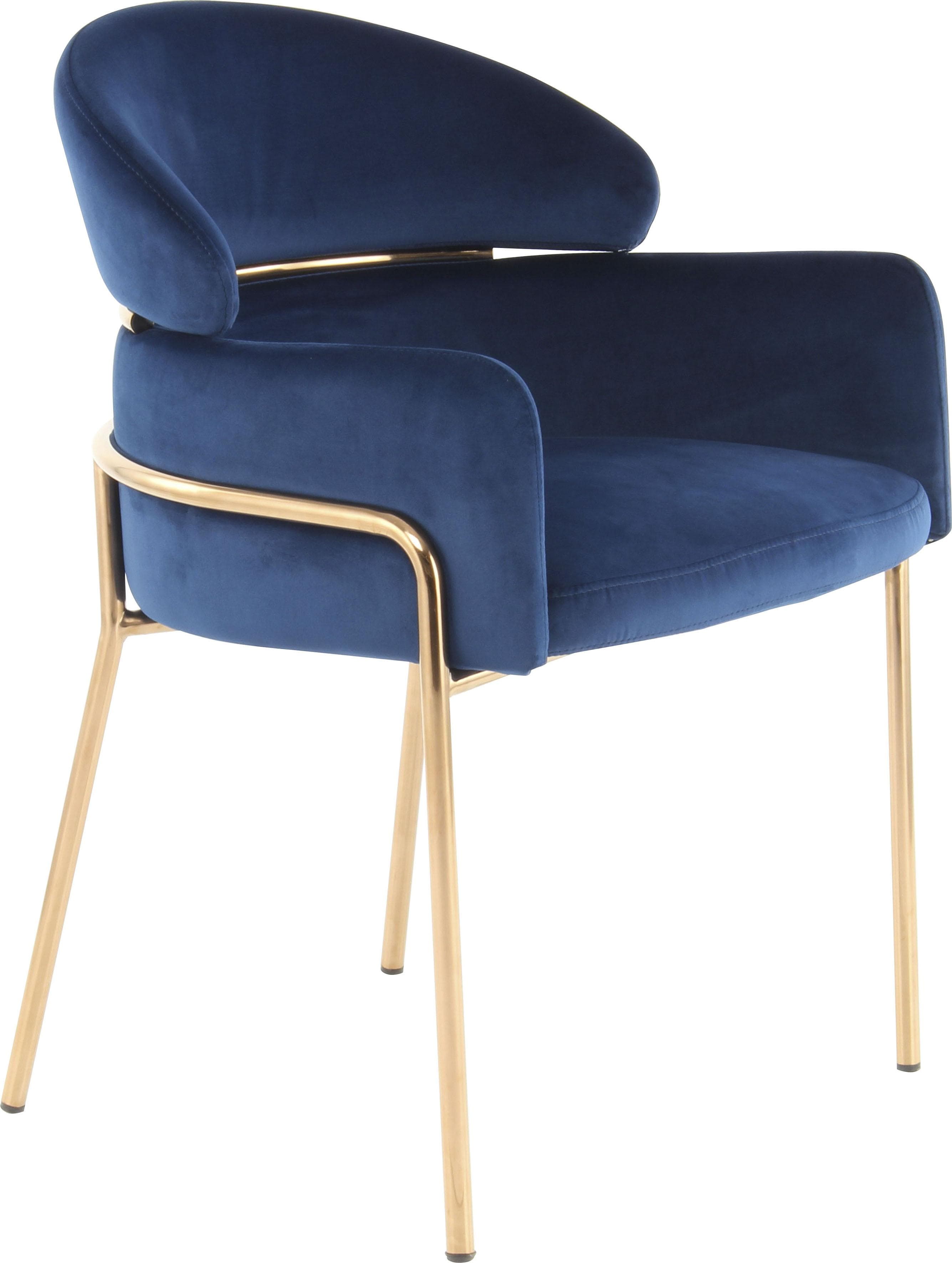 Polsterstuhl KAYOOM Corey 125 Blau Roségold Retro-Look