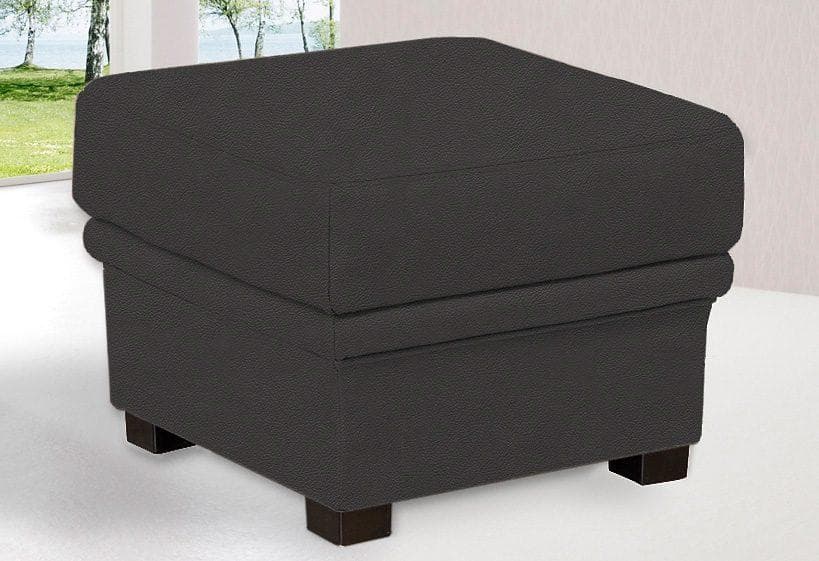 SIT & MORE Polsterhocker Savona Schwarz Kunstleder