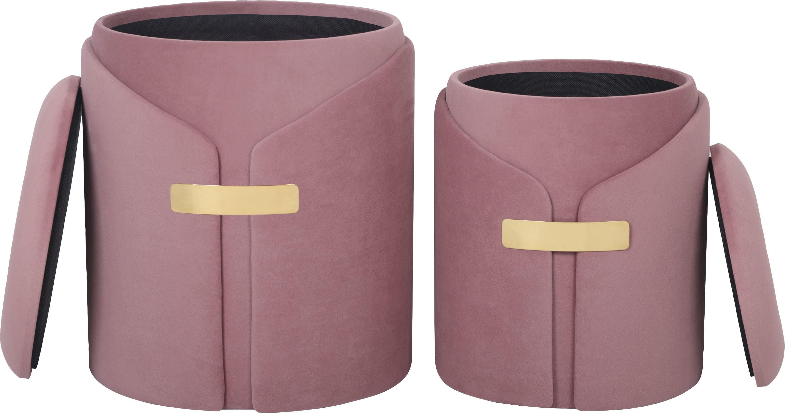 Kayoom Hocker Forcet 125 2er-Set Rosa Polsterhocker