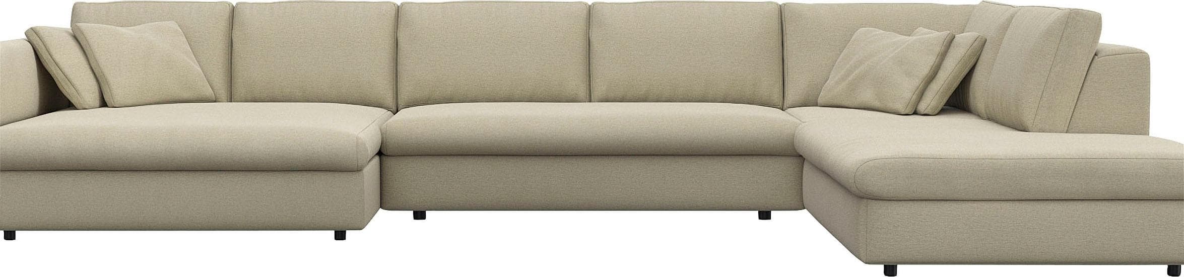 Flexlux Wohnlandschaft Lovane U-Form Beige Kaltschaum