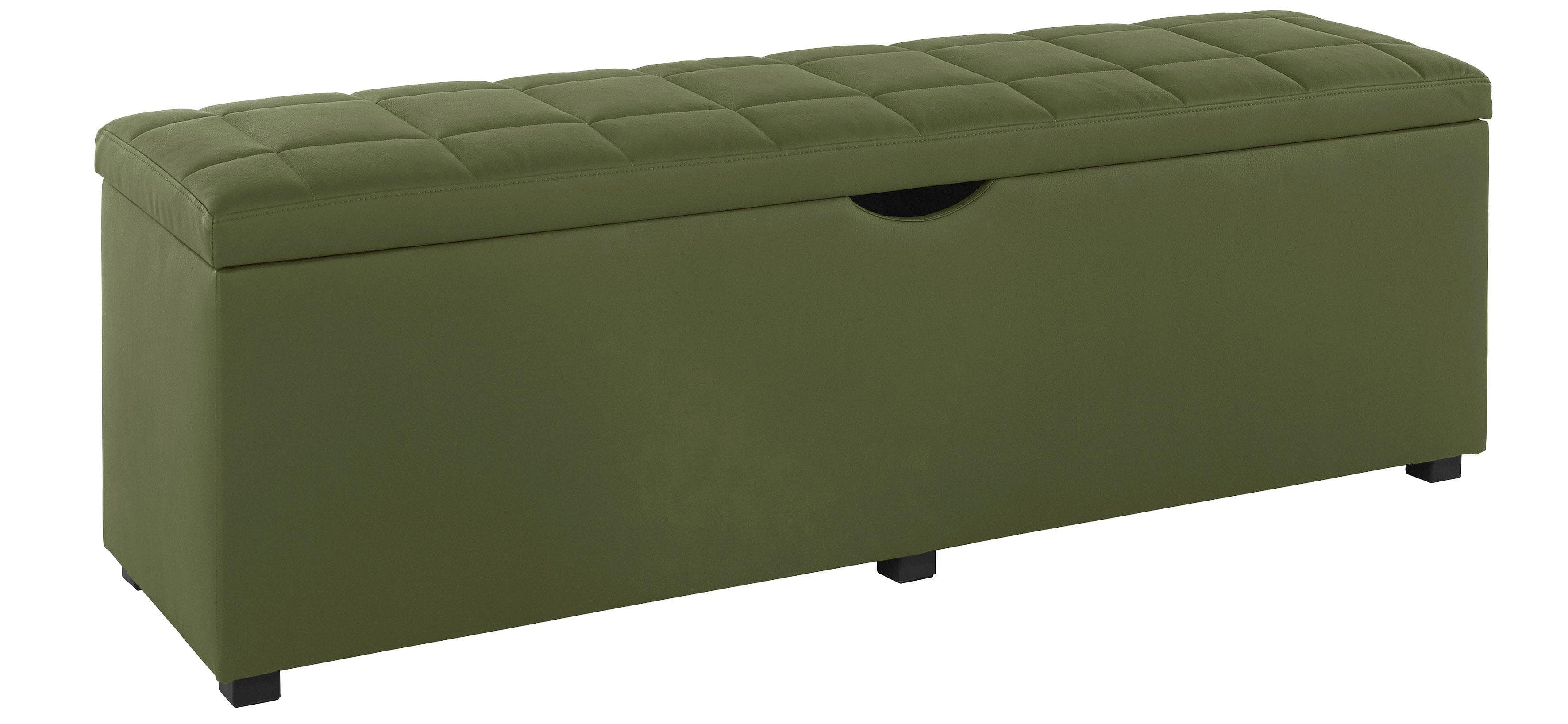 Home Affaire Hockerbank Checked Grün mit Stauraum