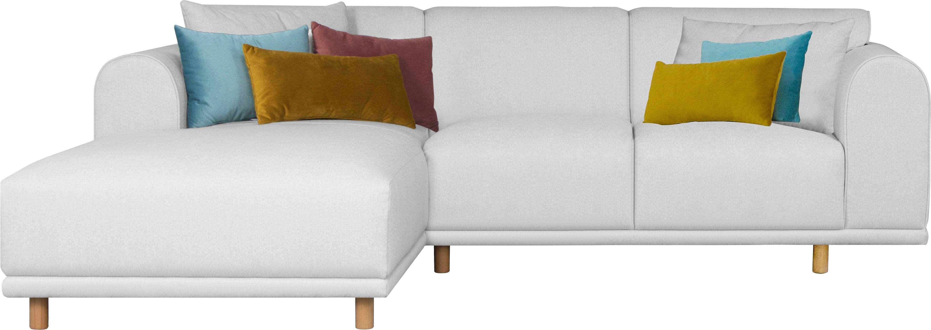 Ecksofa OTTO HOME Maroon L-Form Beige Skandinavisch