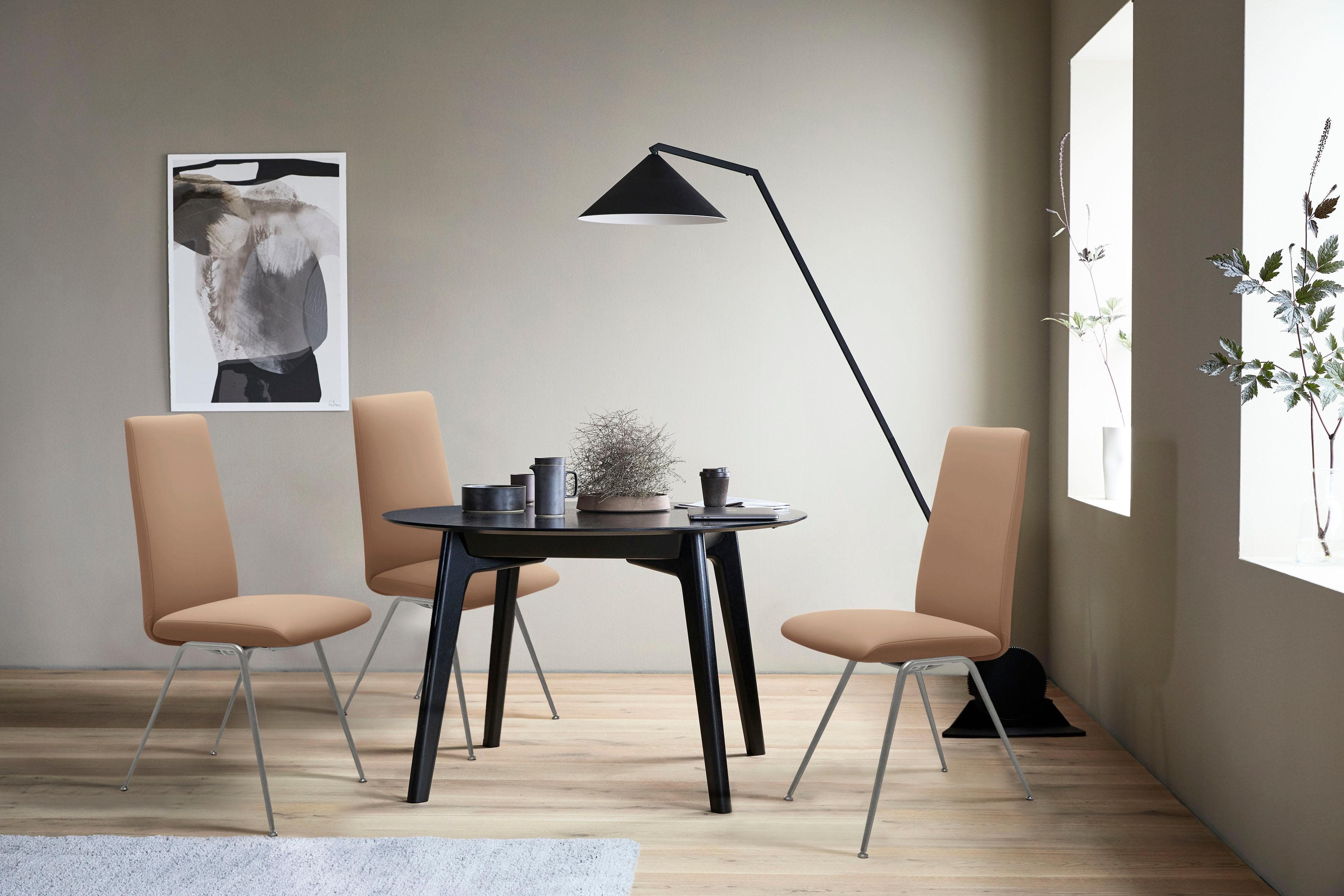 STRESSLESS Laurel Polsterstuhl braun/grau Leder PALOMA