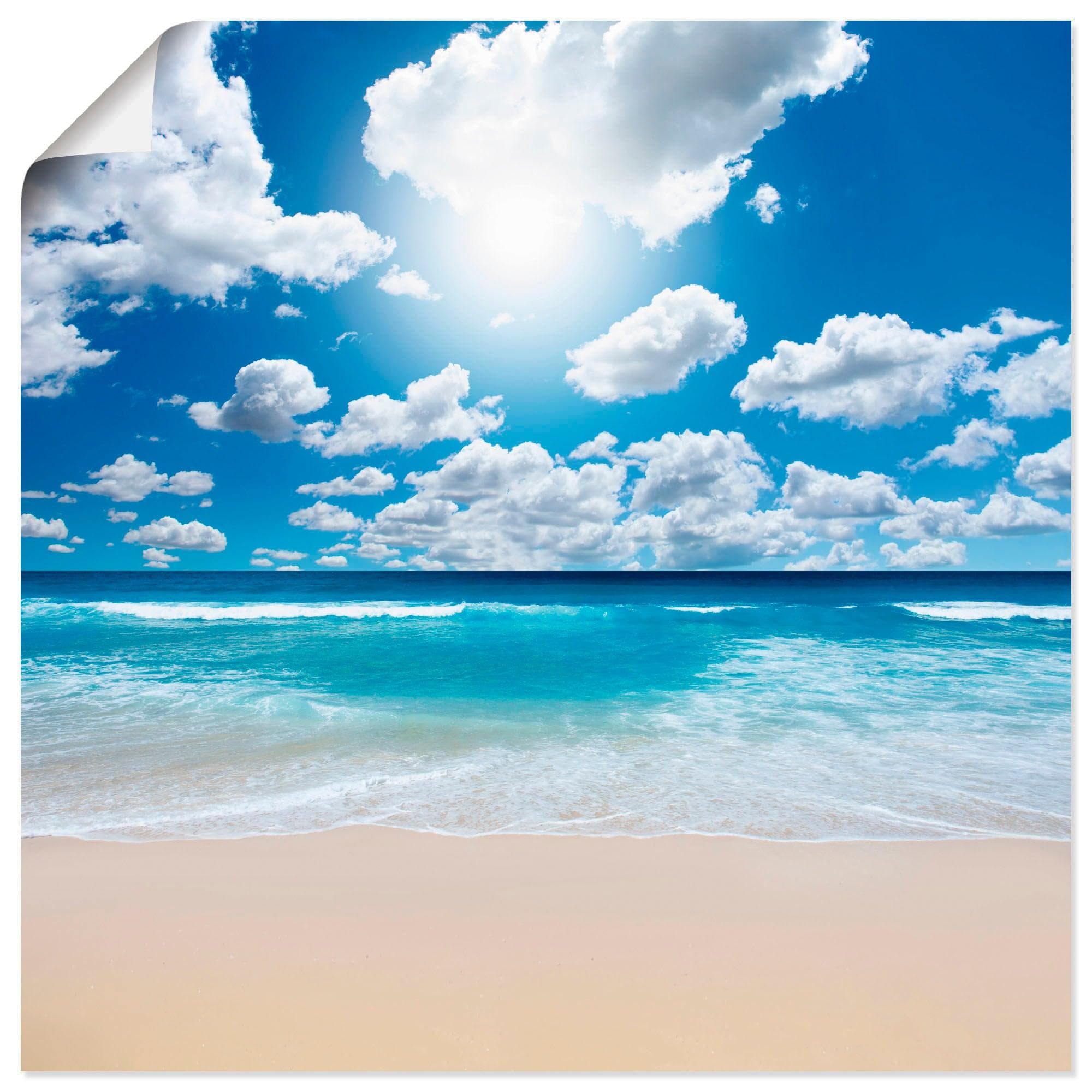 Artland Wandbild Großartige Strandlandschaft Blau