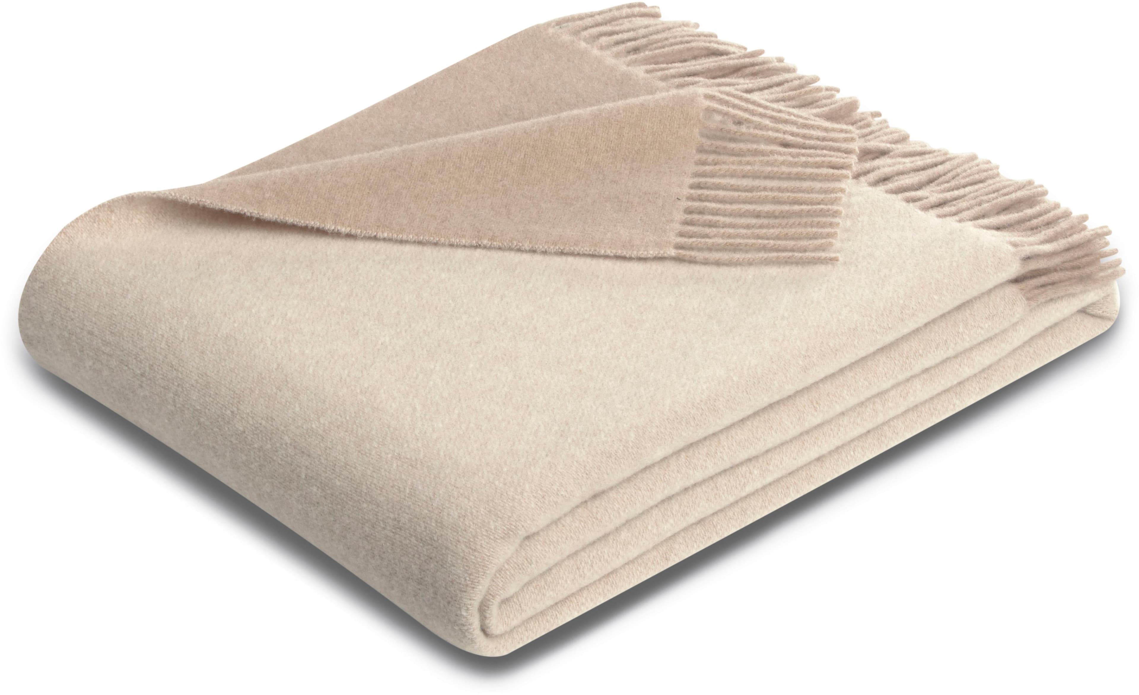 BIEDERLACK Plaid Britta Beige 100% Wolle Kariert