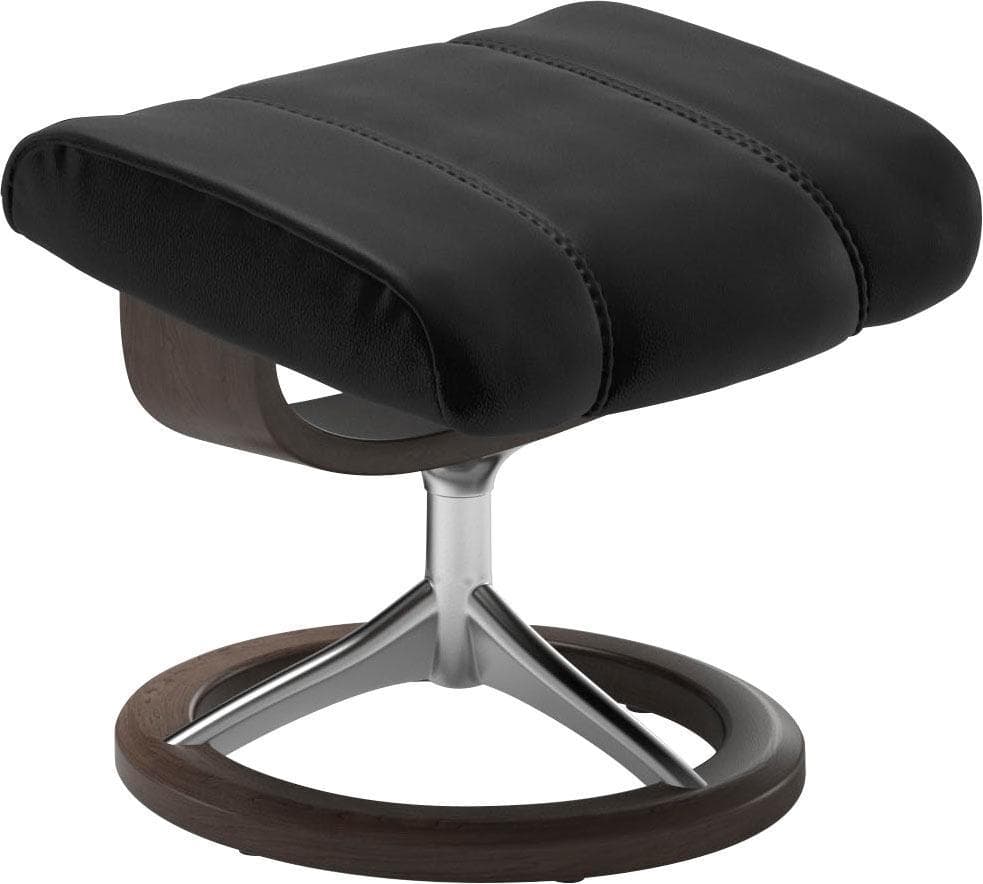 Fußhocker Stressless in Schwarz aus Leder BATICK und Leder PALOMA