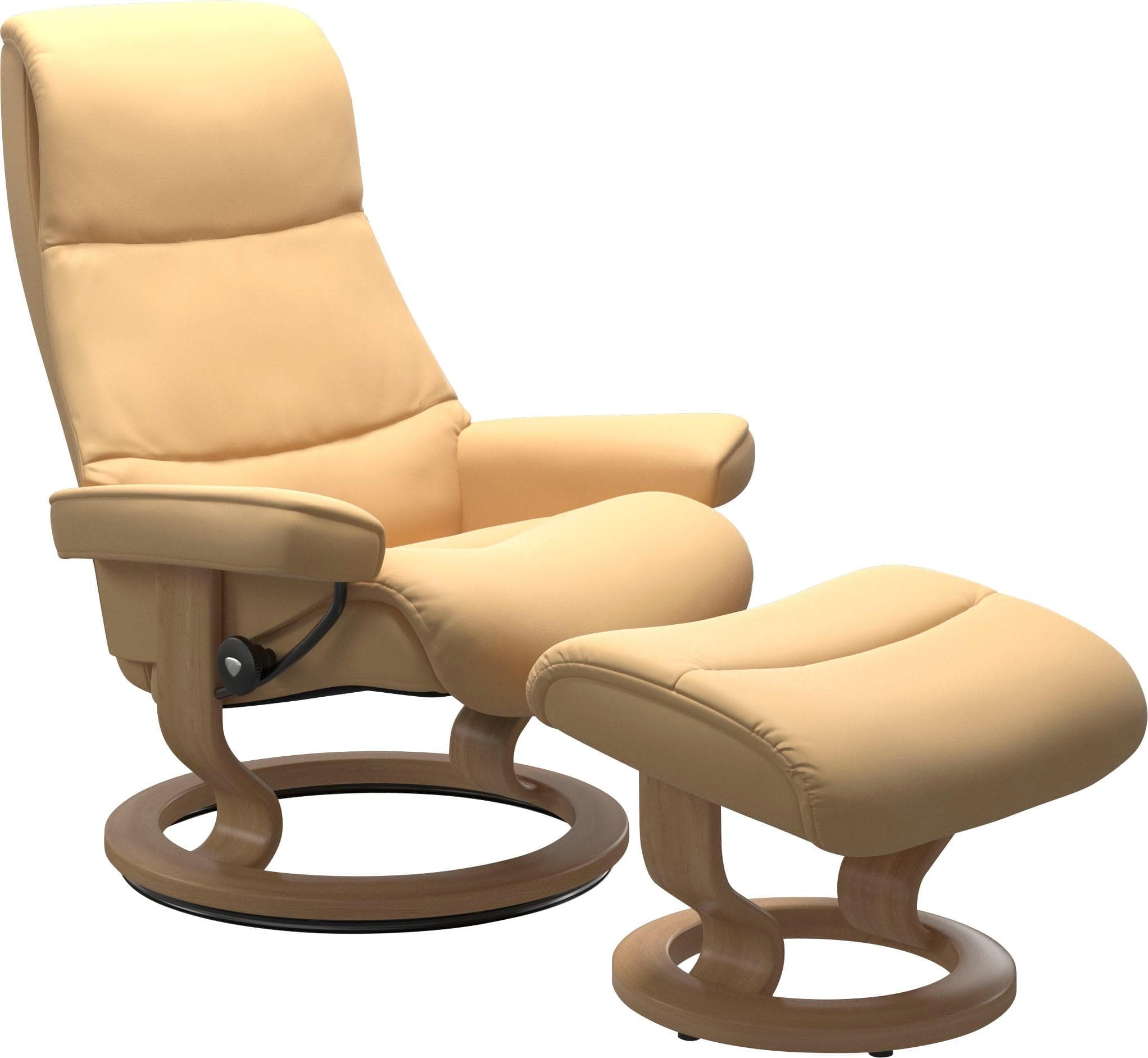 STRESSLESS Relaxsessel View Gelb mit Classic Base und Hocker