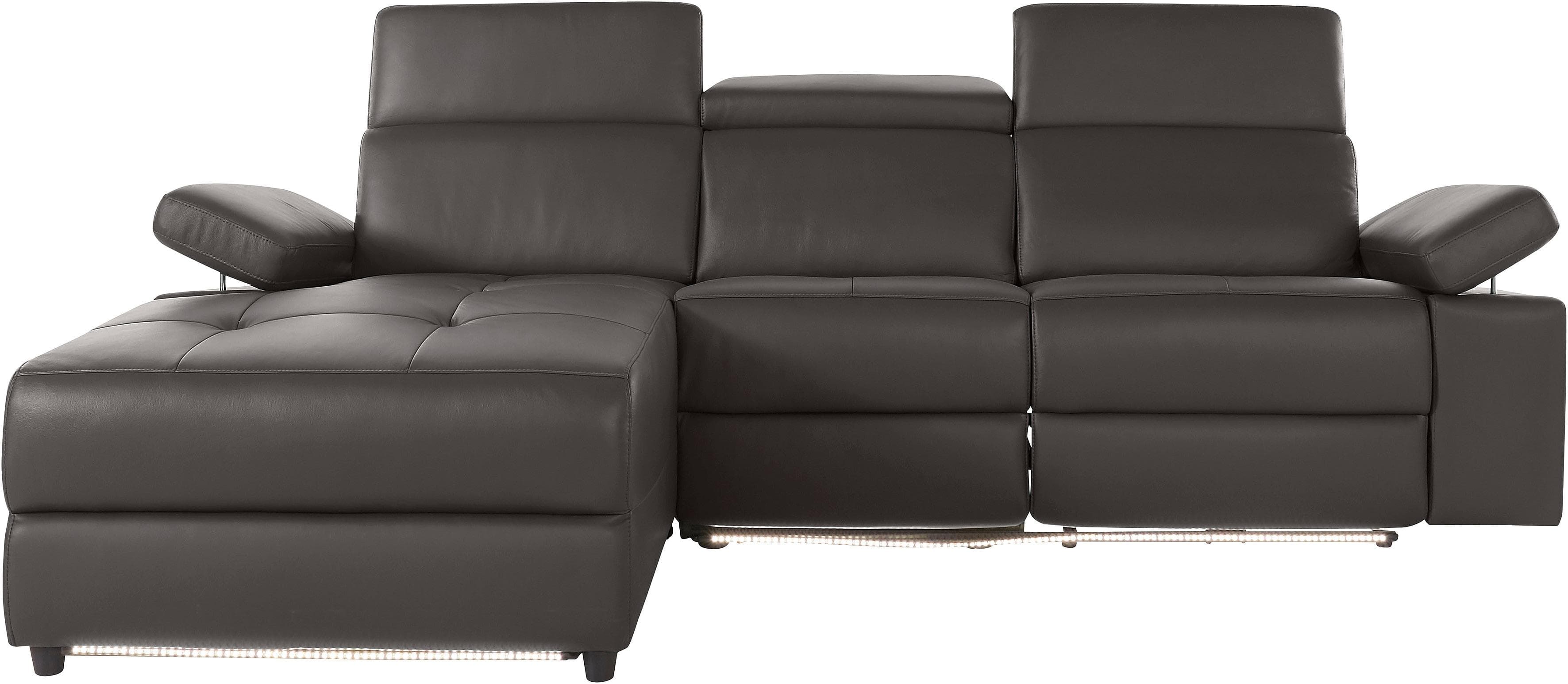 HOME AFFAIRE Ecksofa Kilado L-Form Braun mit Relaxfunktion und LED