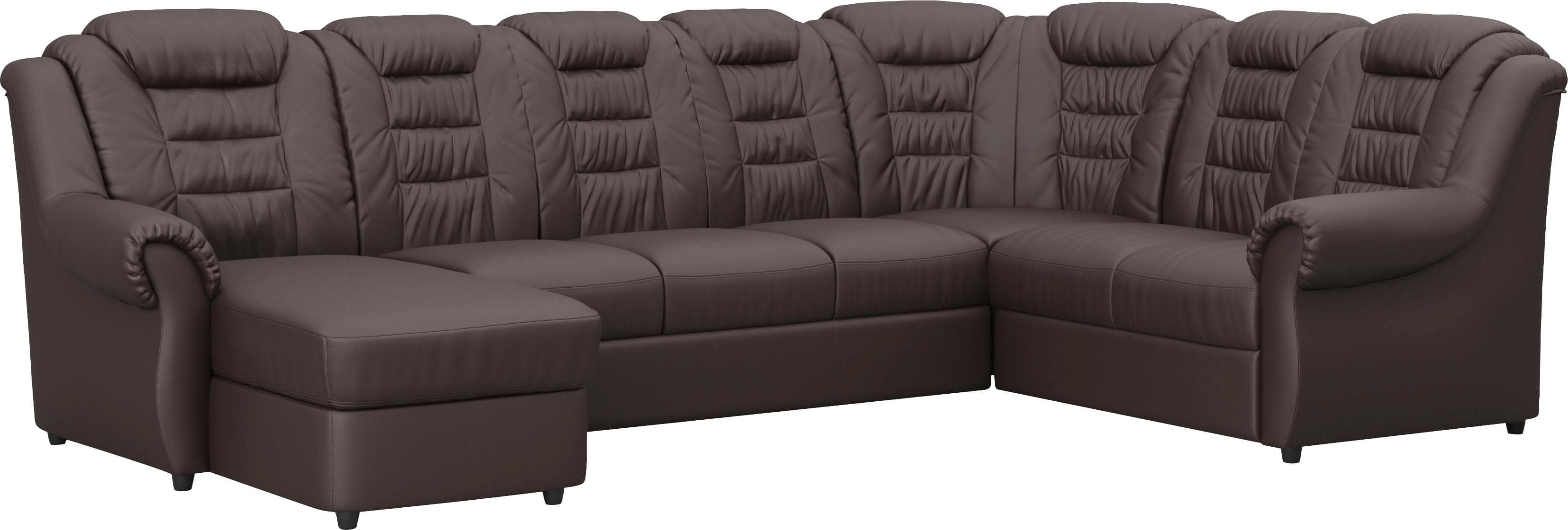 Home Affaire Boston U-Form Wohnlandschaft Braun mit Bettfunktion