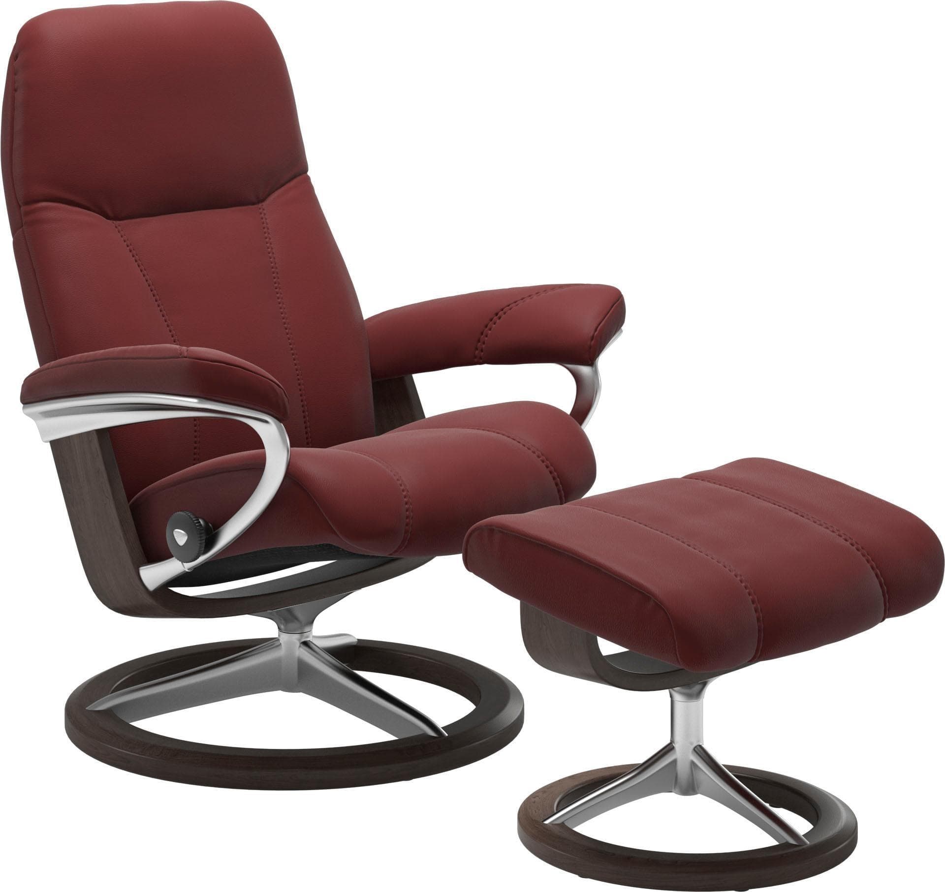 STRESSLESS Relaxsessel Consul Leder cherry PALOMA mit Hocker
