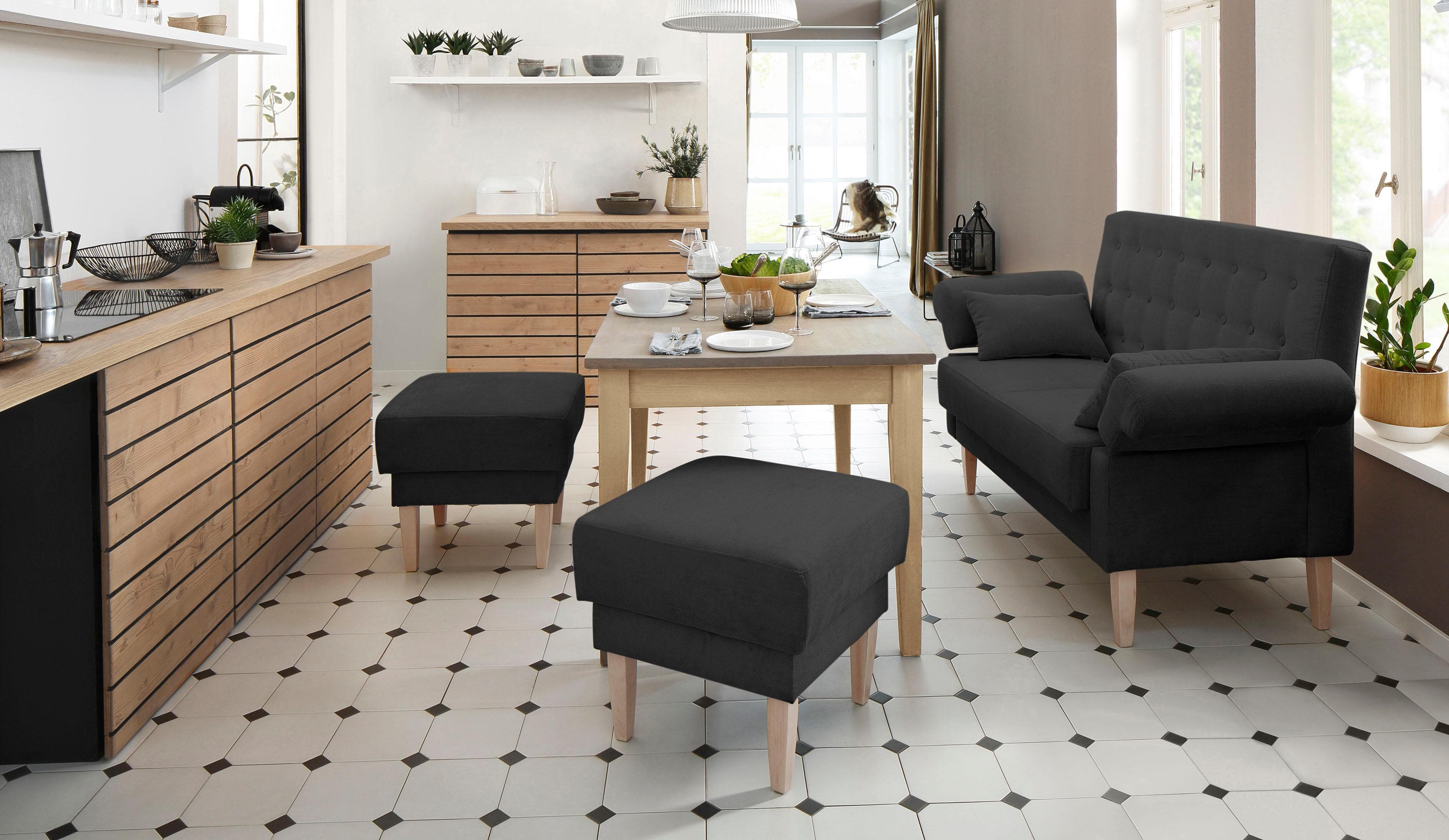 Home Affaire Hocker Scalea Schwarz Microfaser