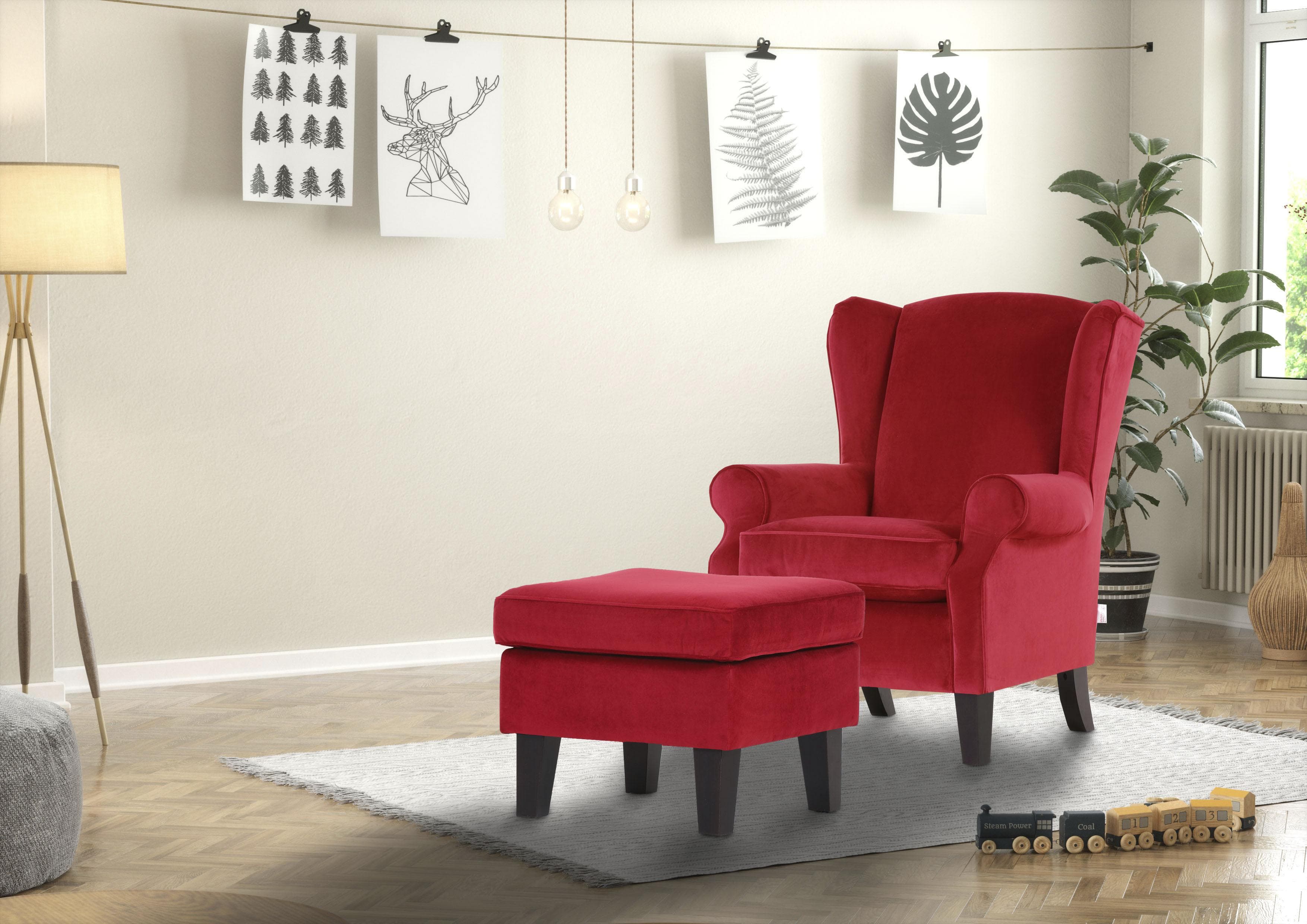 Hocker GUTMANN FACTORY Rot Polyester Holz